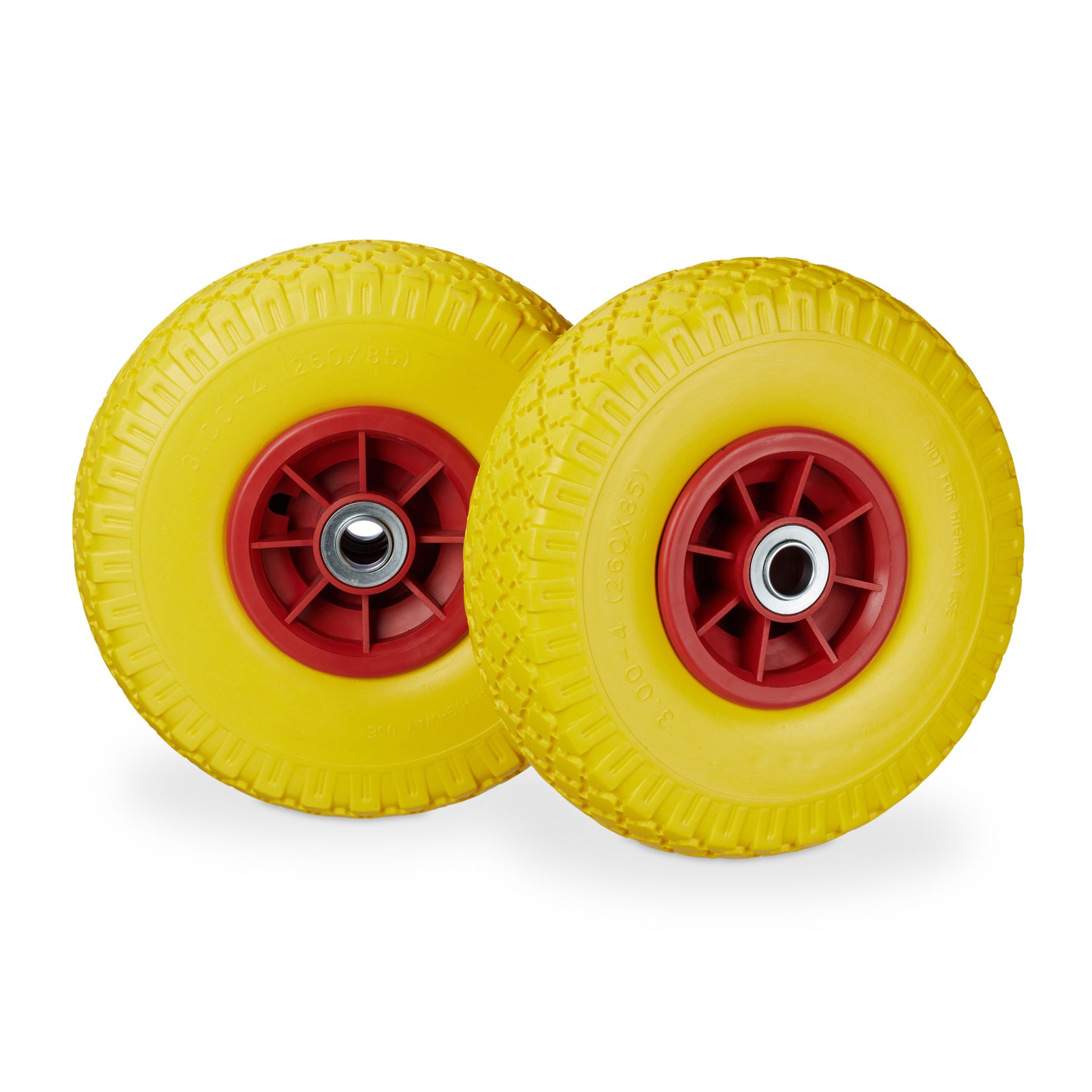 Sackkarrenrad PU 3.00-4 2er-Set Gelb-Rot