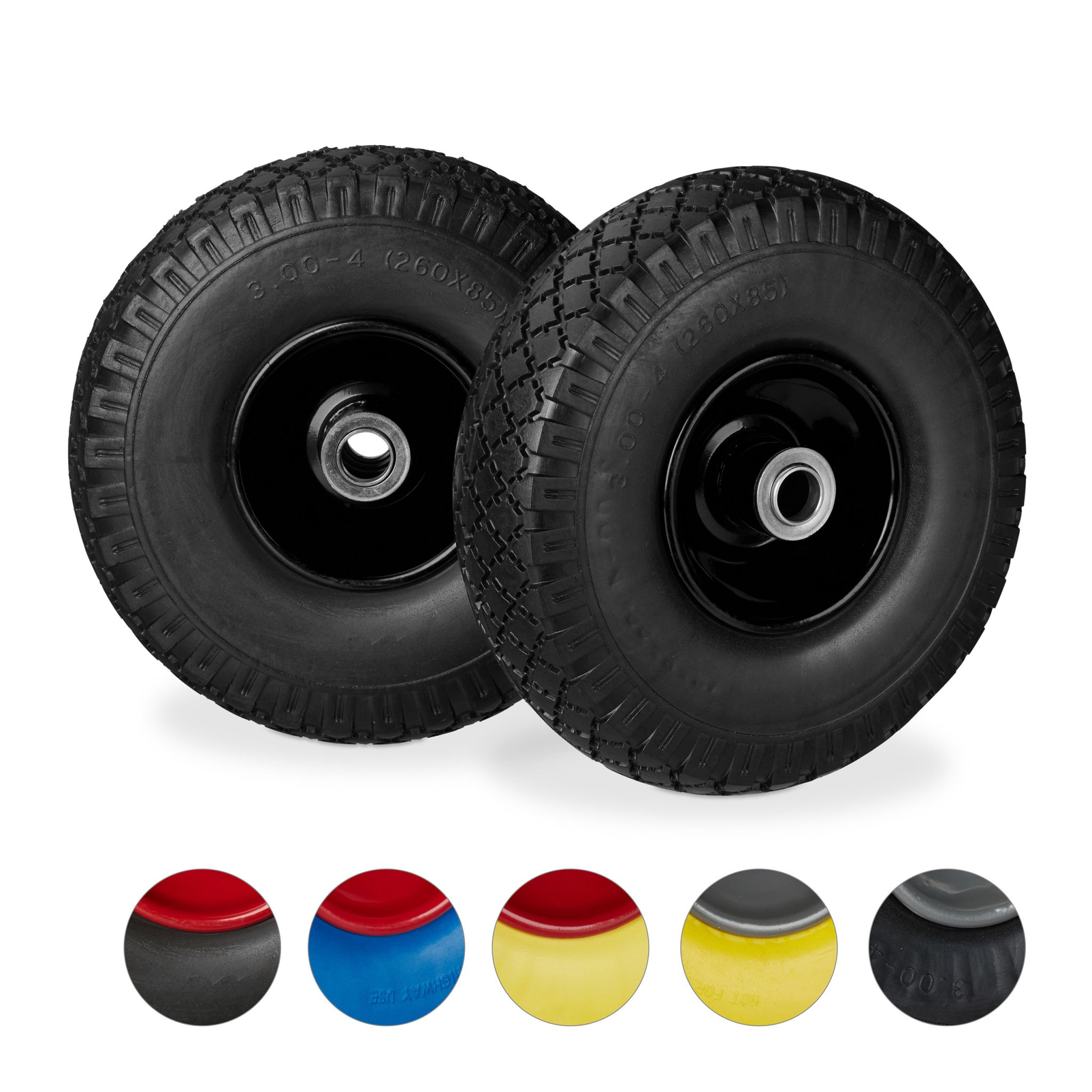 Sackkarrenrad mit Stahlfelge 2er-Set Schwarz