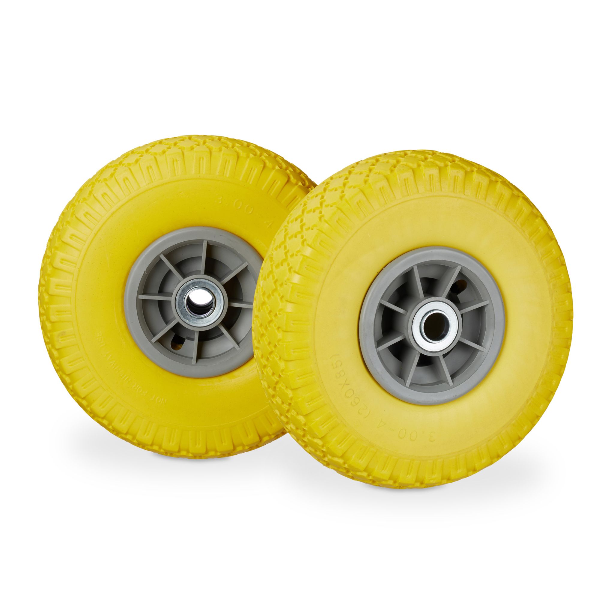 Sackkarrenrad PU 3.00-4 2er-Set Gelb-Grau