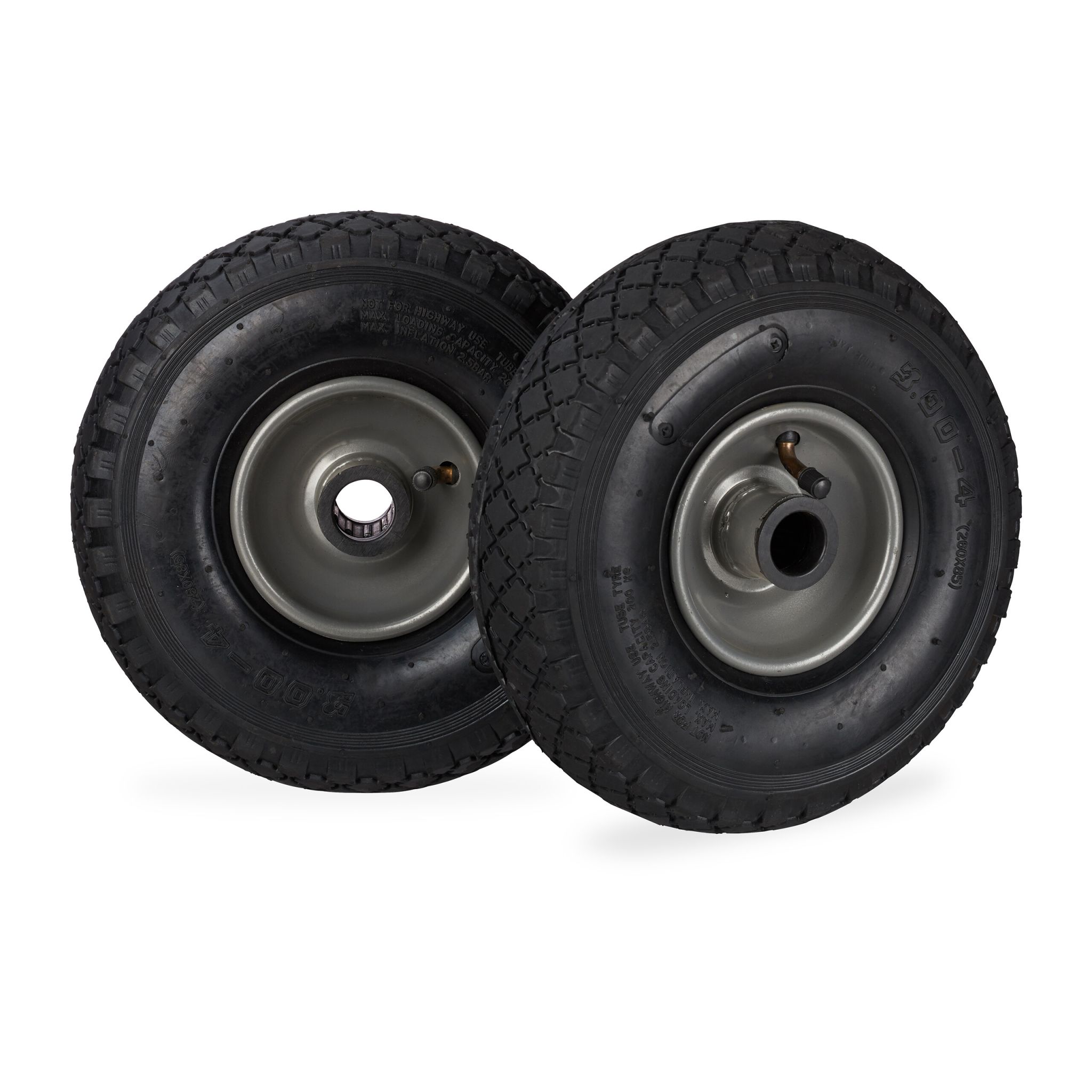Sackkarrenrad 3.00-4 luftbereift 2er-Set Stahlfelge Schwarz-Grau