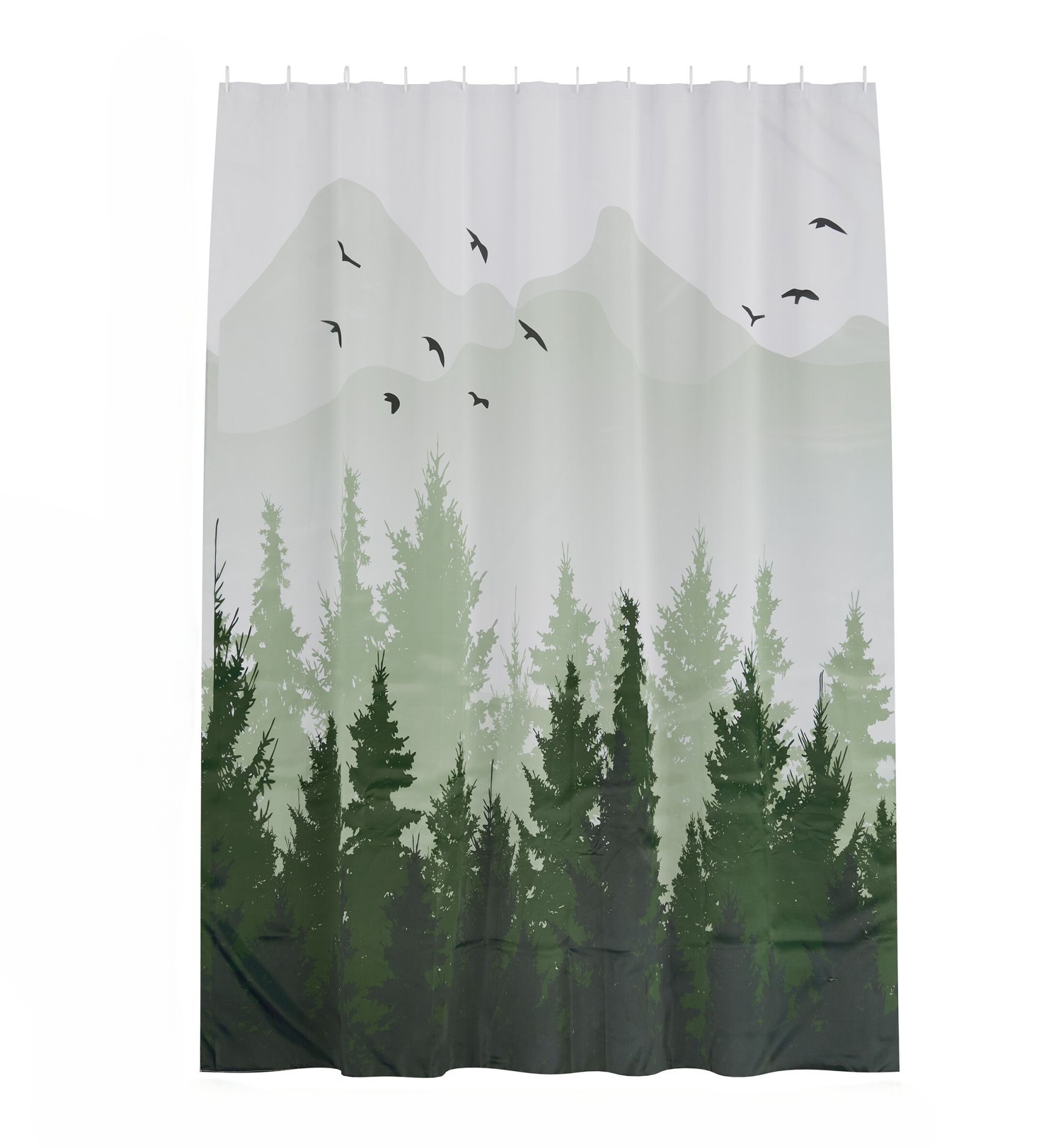 Duschvorhang 180x200cm Creme-Schwarz-Grau