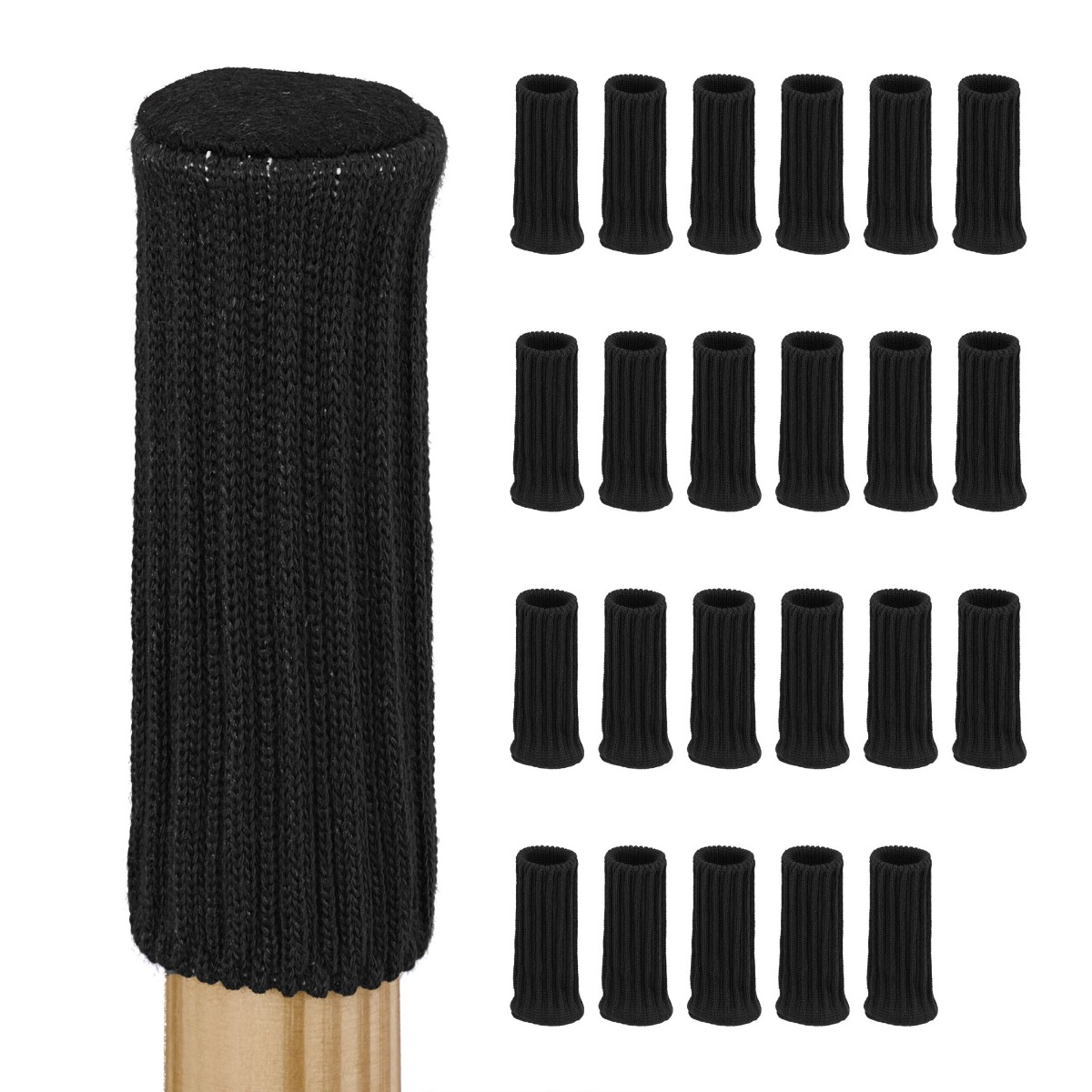 Stuhlbeinsocken 24 Stück Stuhlstrümpfe Schwarz