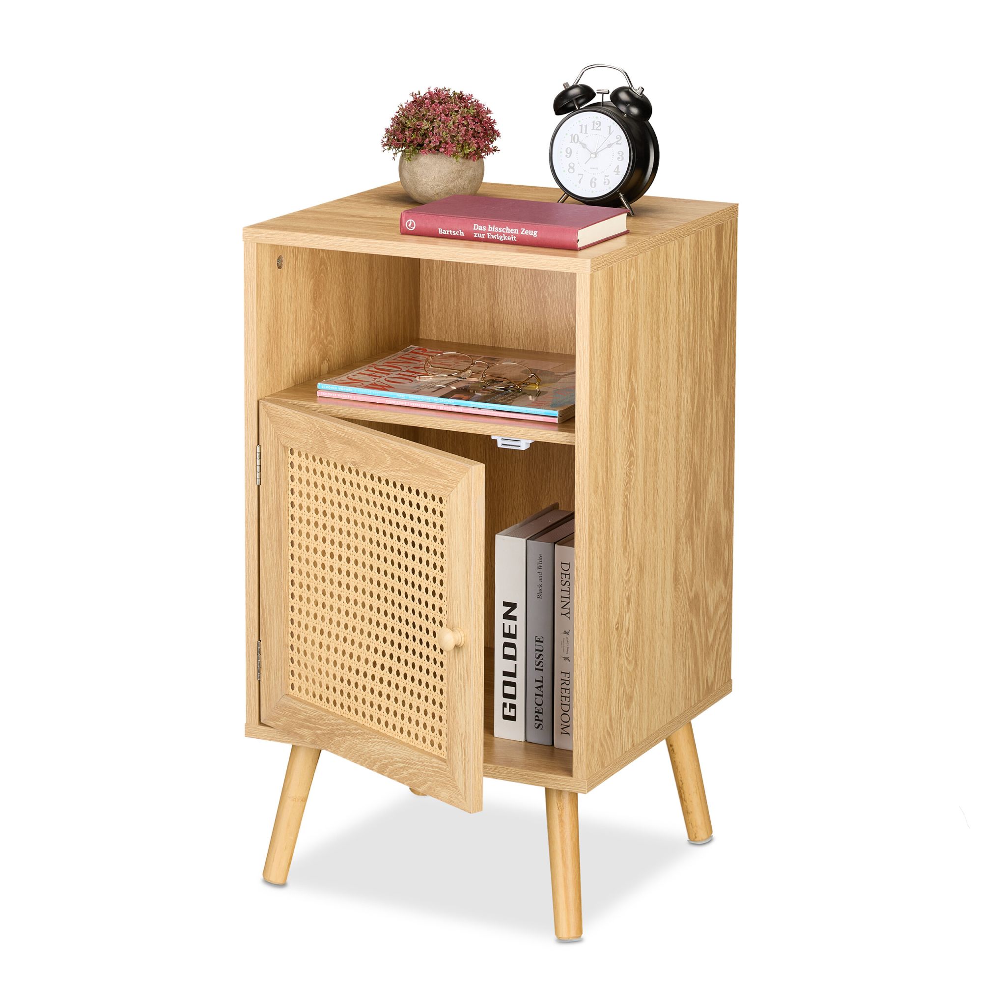 Nachttisch Rattan-Design Hellbraun