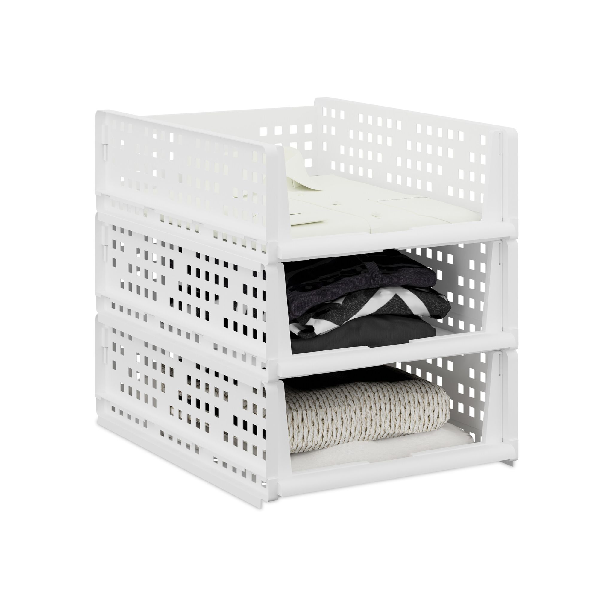 Schrank Organizer 3er-Set Weiss