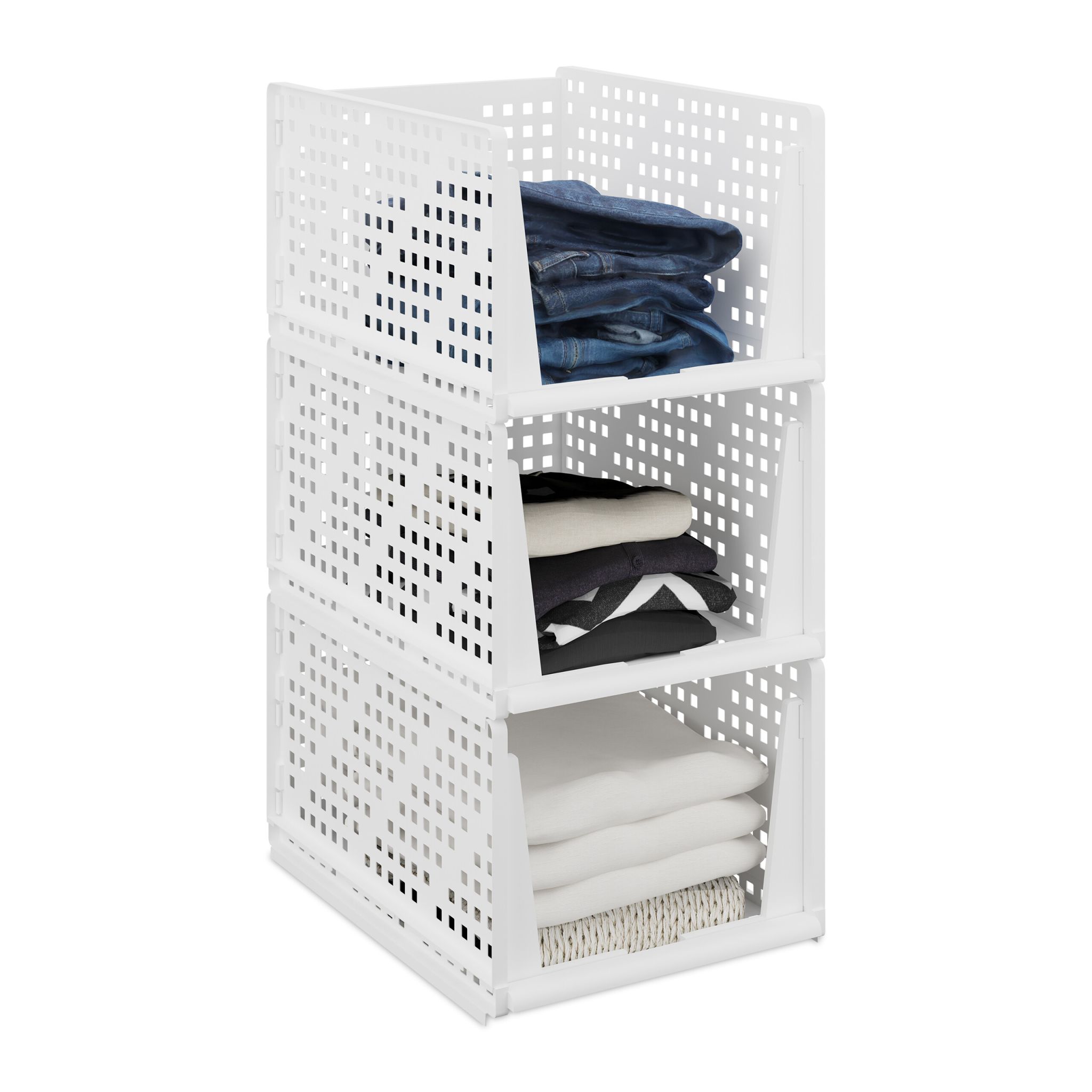 Schrank Organizer 3er-Set Weiss