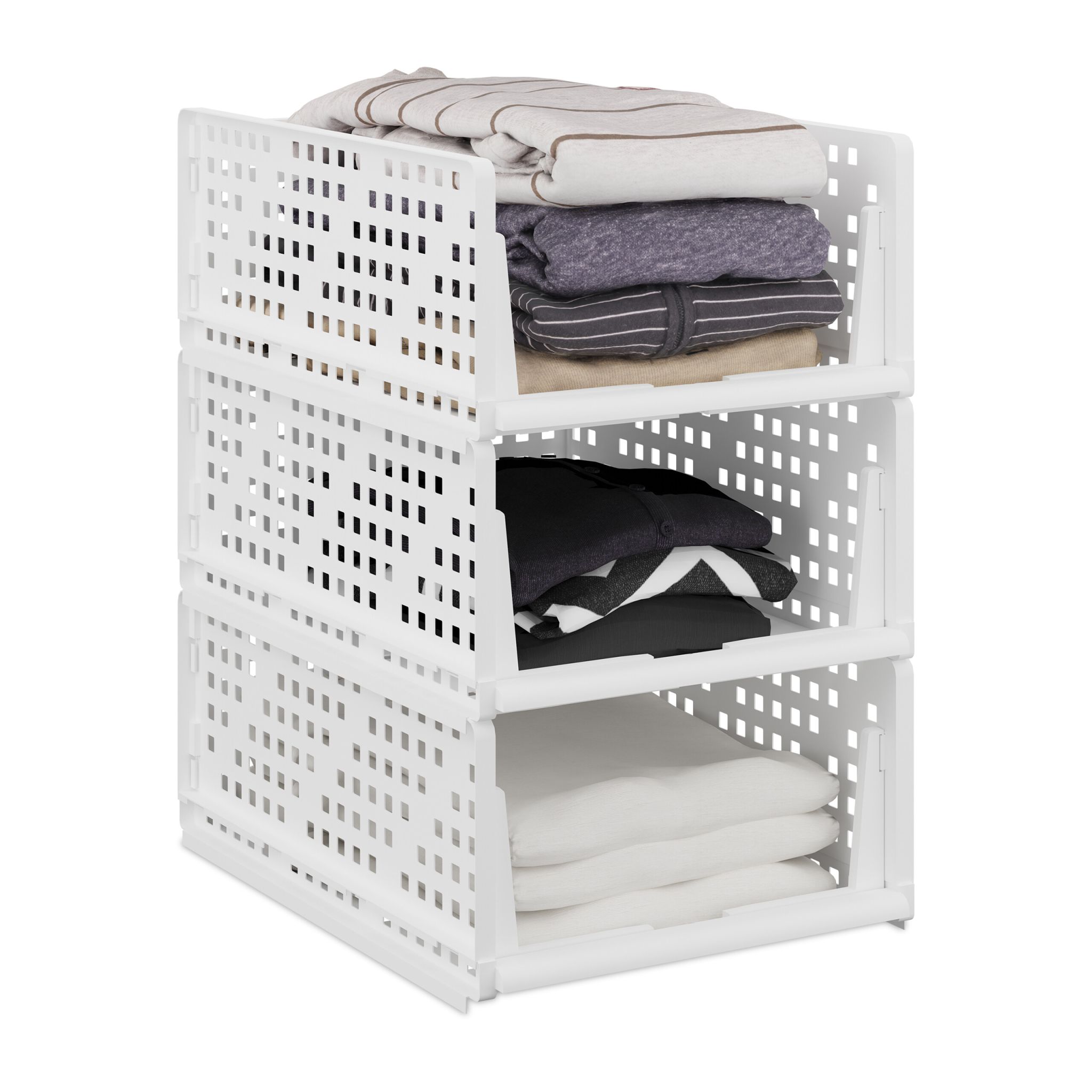 Schrank Organizer 3er-Set Weiss