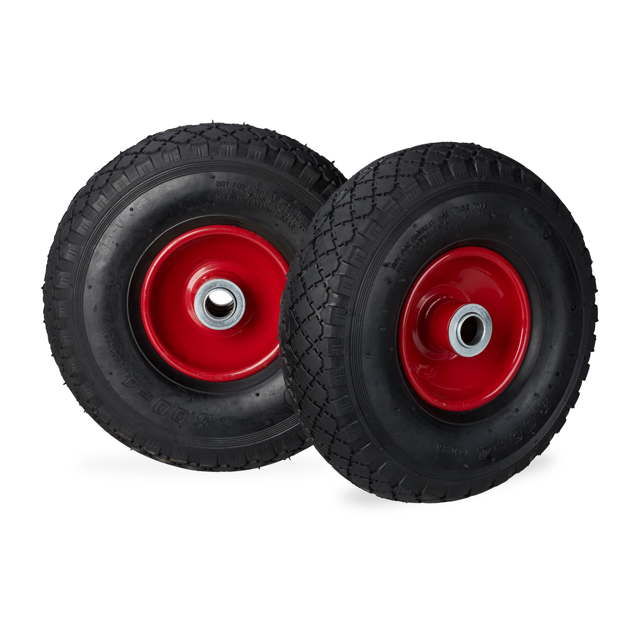Sackkarrenrad luftbereift 3.00-4 2er-Set Rot-Schwarz