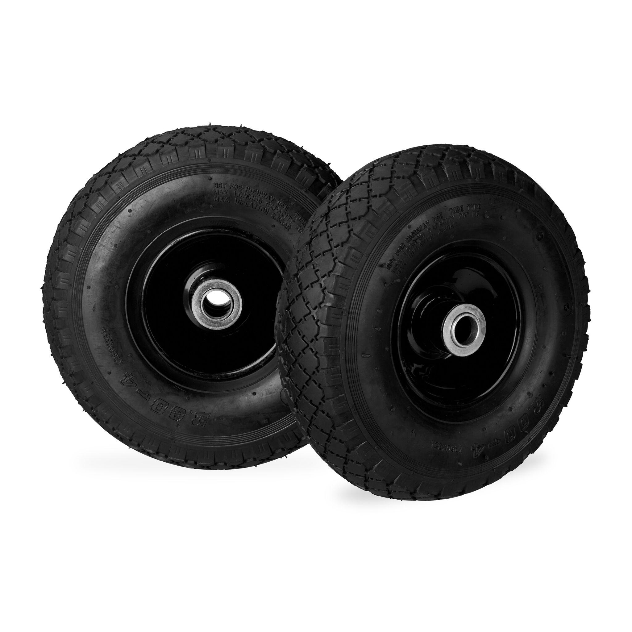 Sackkarrenrad luftbereift 3.00-4 2er-Set Schwarz