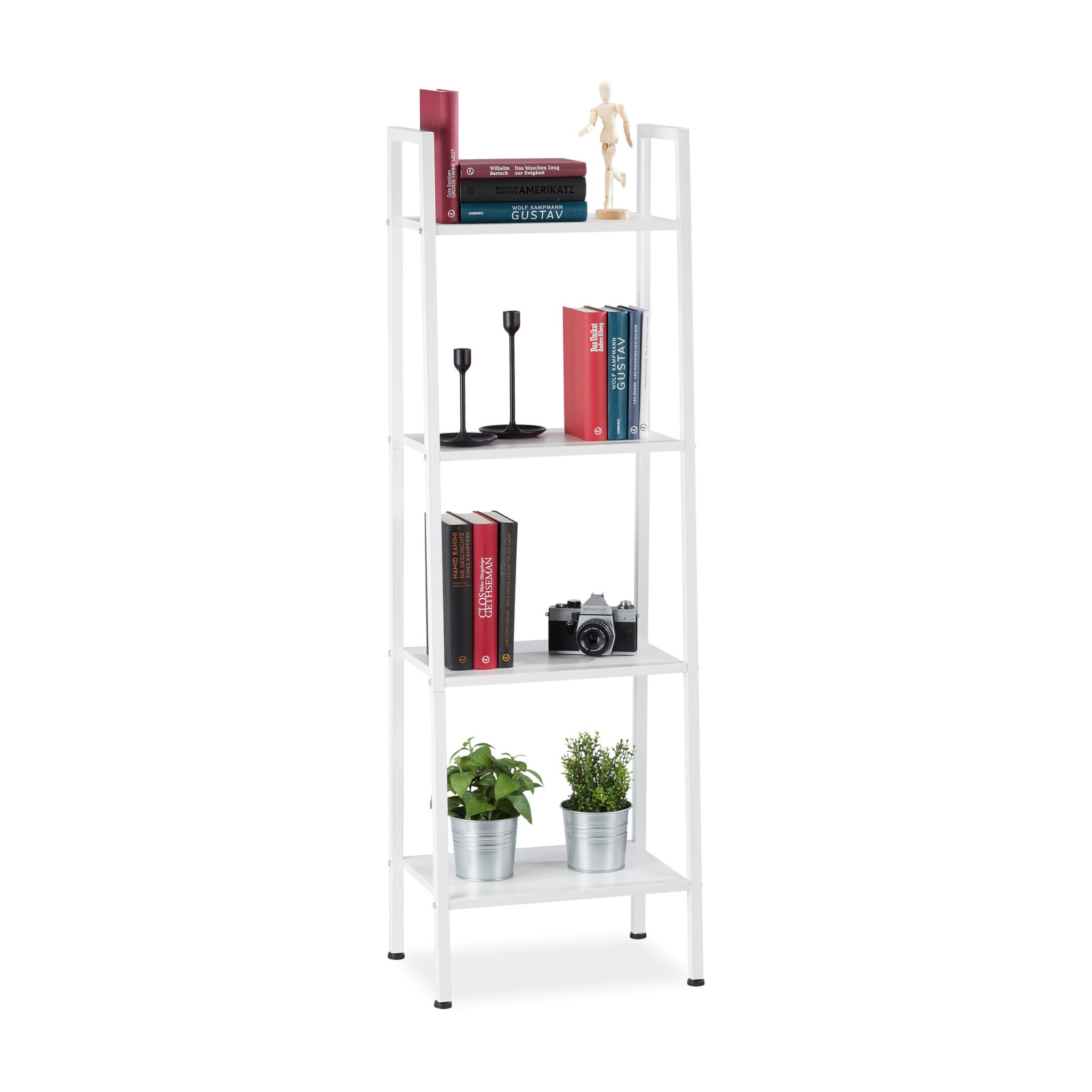 Standregal mit 4 Ablagen Weiss