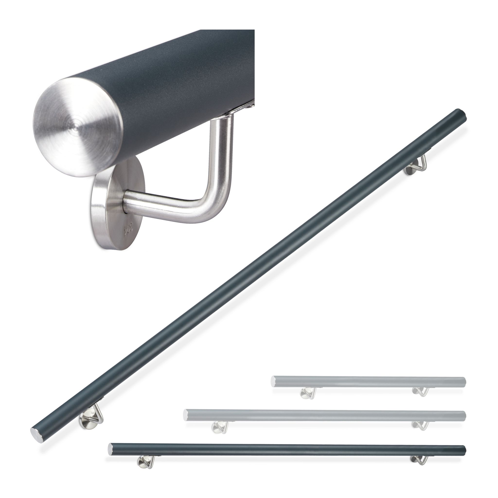 Handlauf Aluminium Anthrazit-Silber