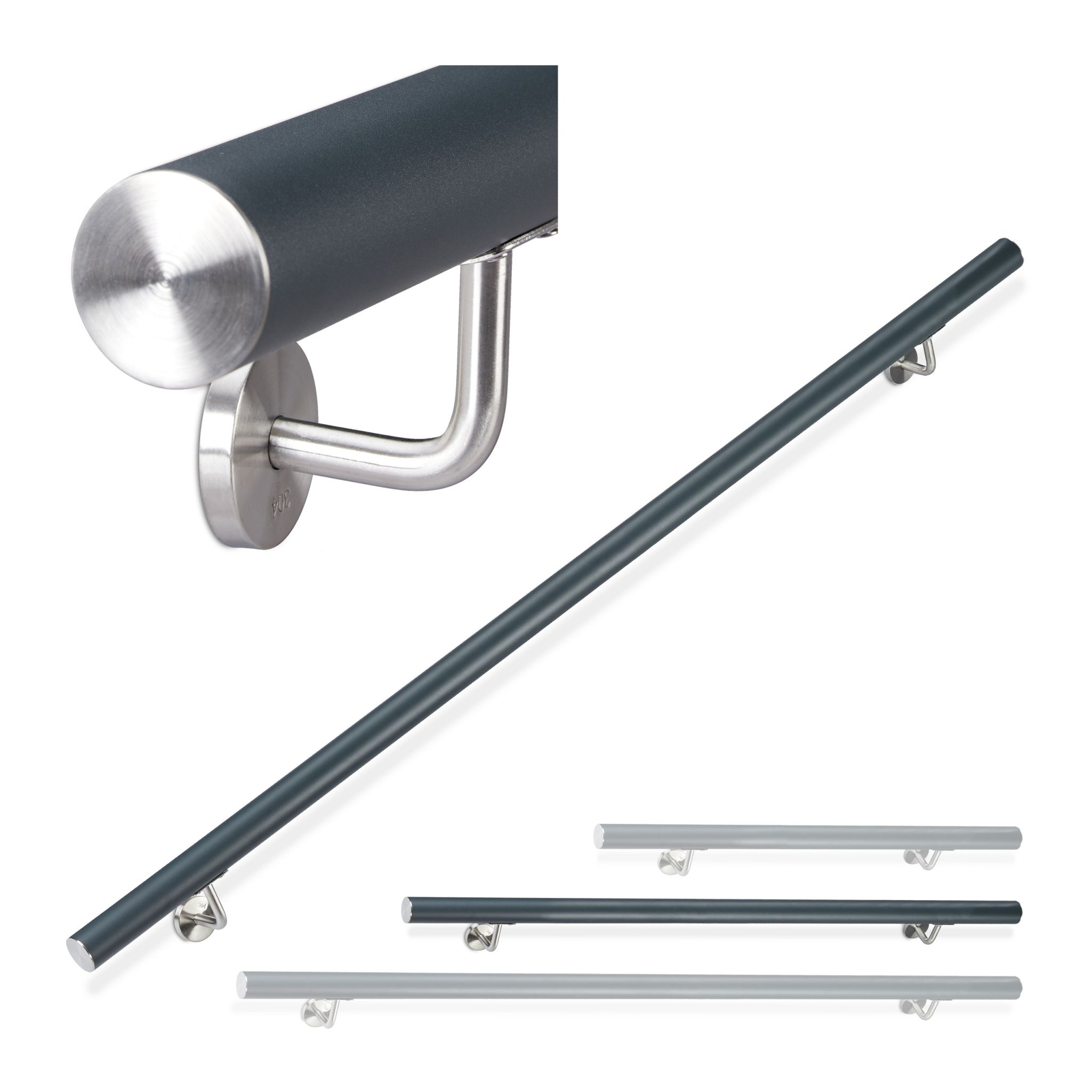 Handlauf Aluminium Anthrazit-Silber