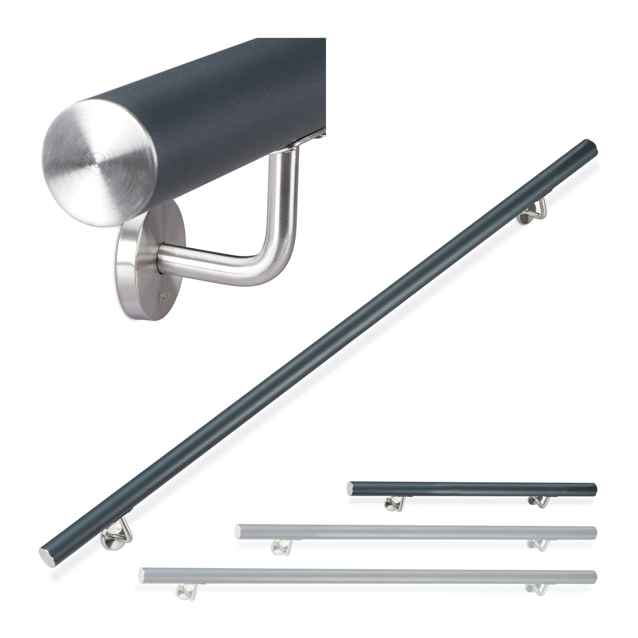 Handlauf Aluminium Anthrazit-Silber