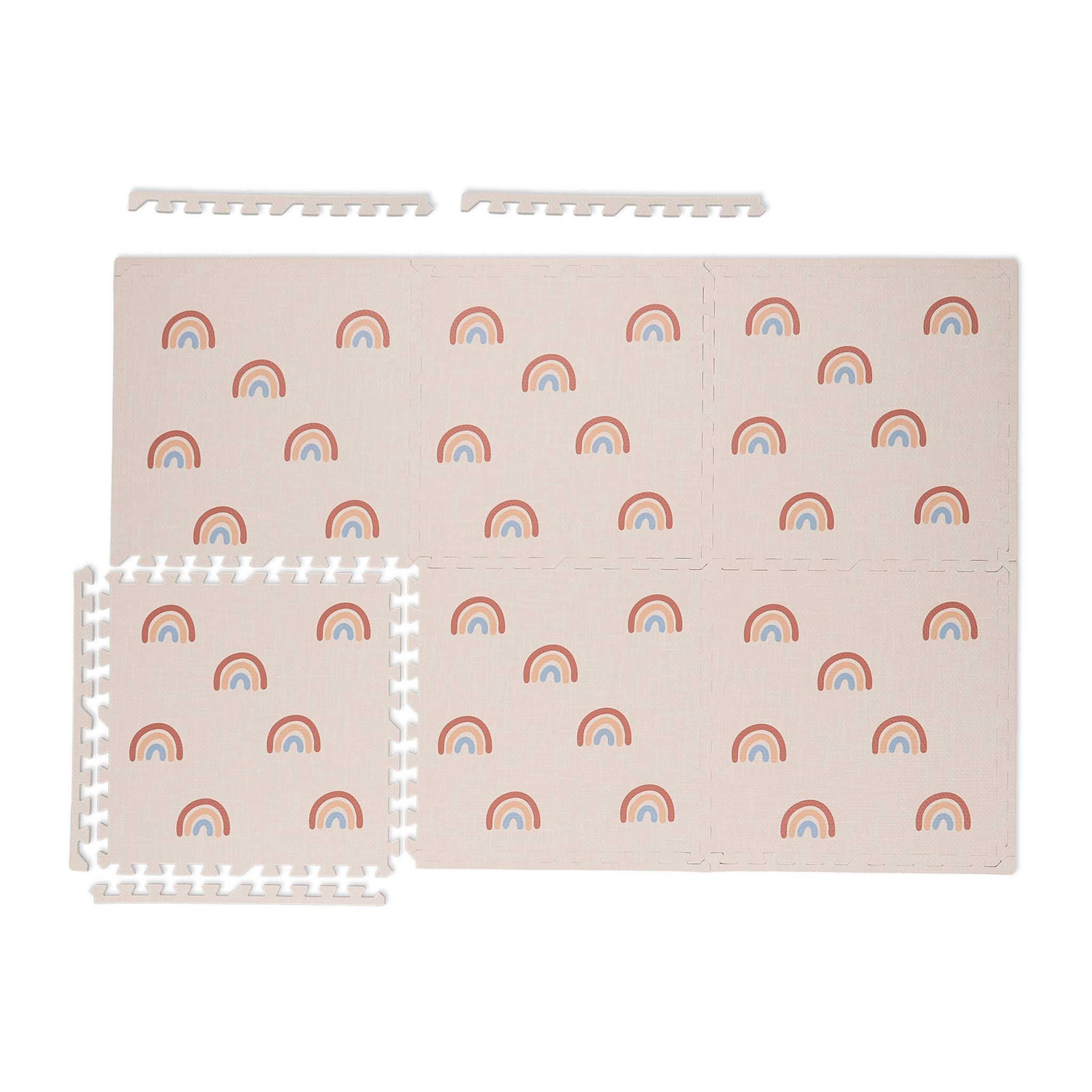 Puzzlematte Regenbogen 6er-Set Blau-Rosa-Rot