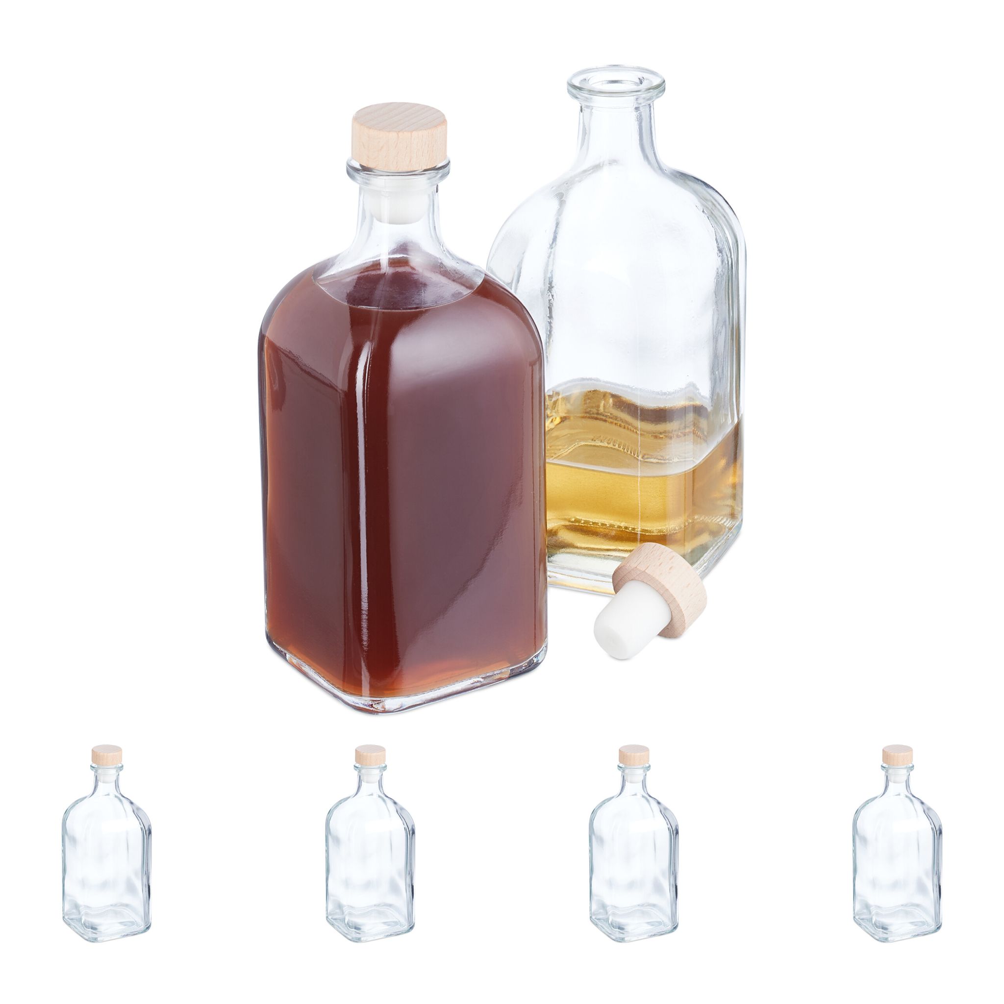 Flaschen zum Befüllen 6er-Set 500ml Hellbraun-Transparent