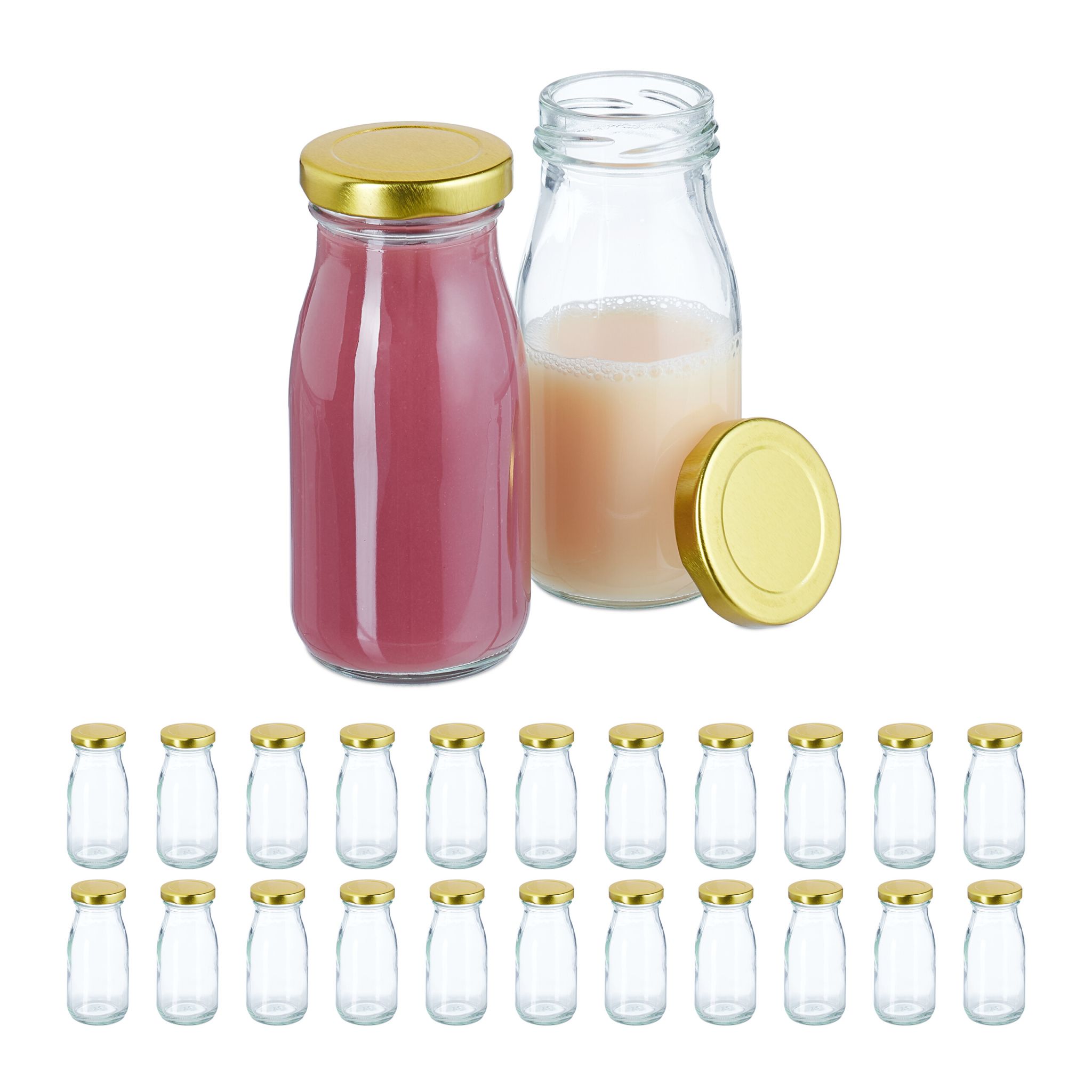 Kleine Flaschen 150ml 24er-Set Gold-Transparent