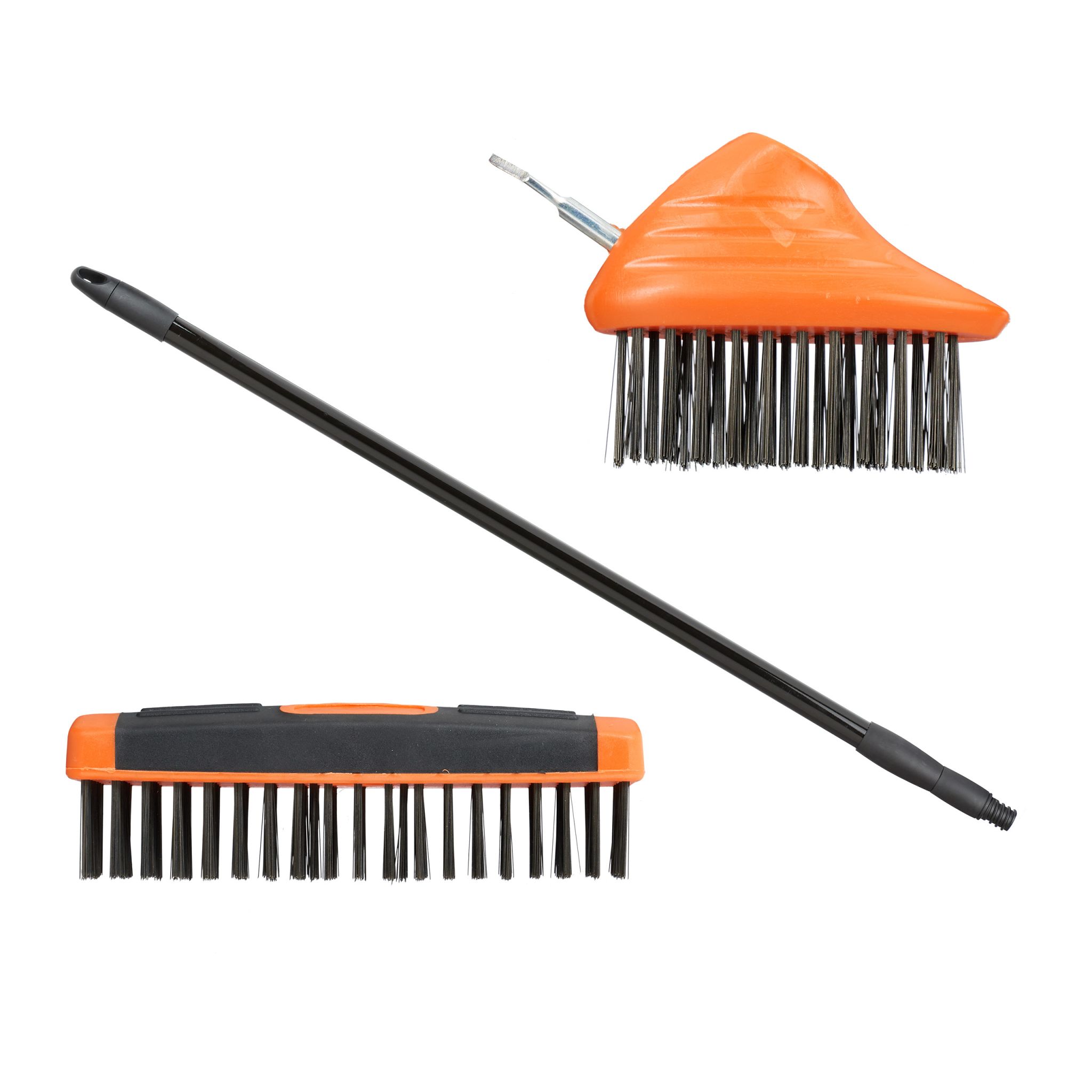 Fugenbürste Set mit Teleskopstiel Orange-Schwarz