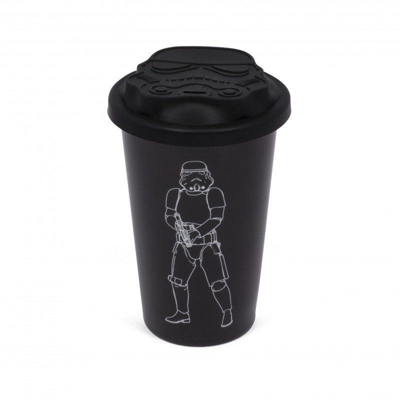 Original Stormtrooper - Keramikbecher mit Silikondeckel (schwarz)