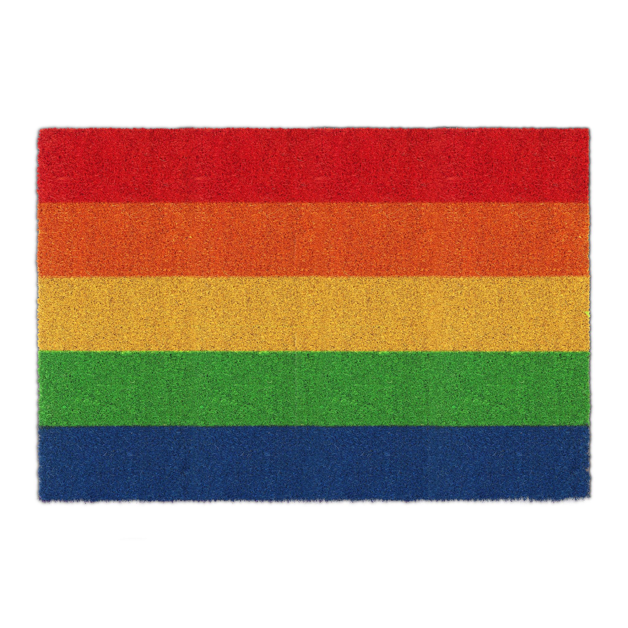 Fussmatte Kokos Regenbogen Blau-Gelb-Rot