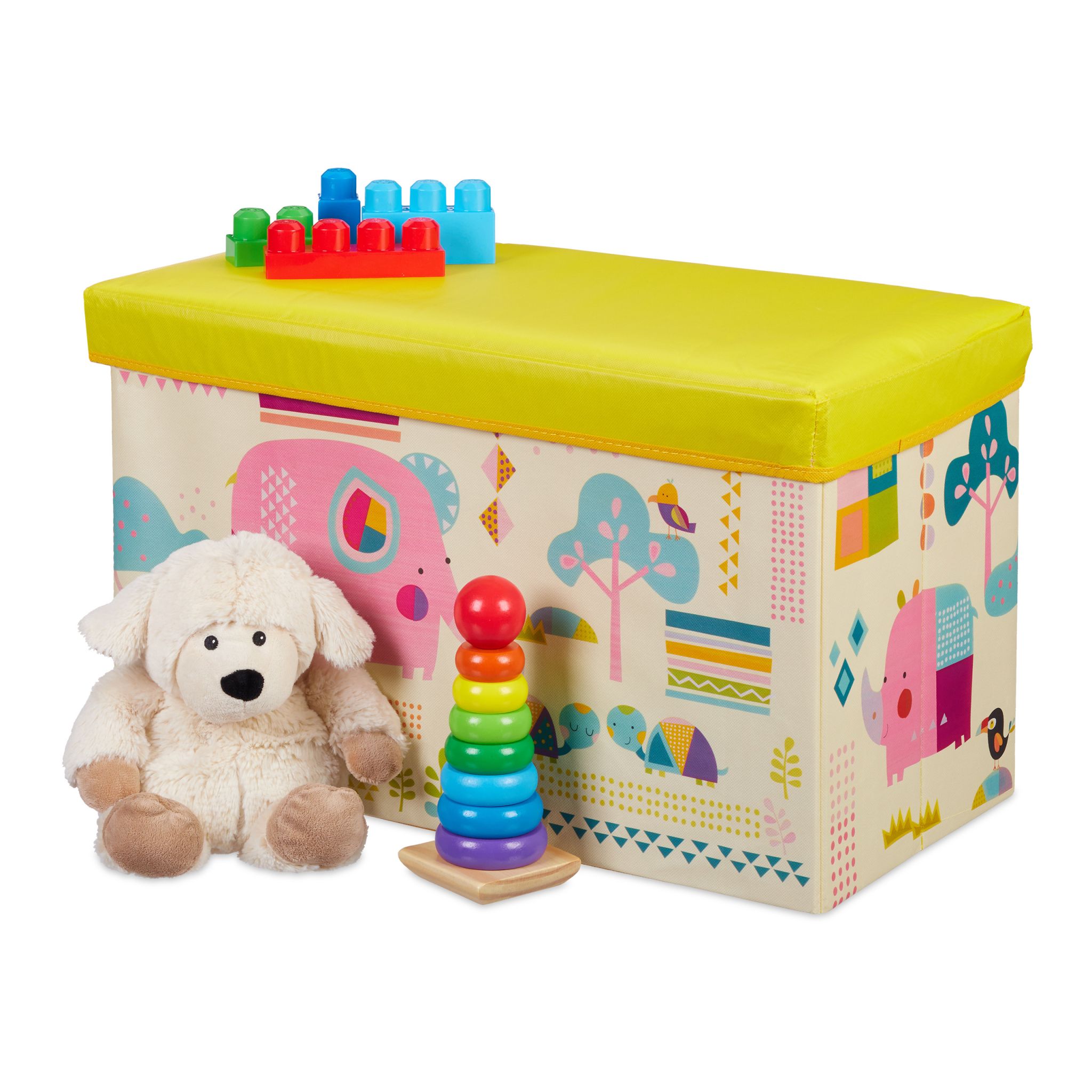 Sitzbox für Kinder Creme-Gelb-Rosa