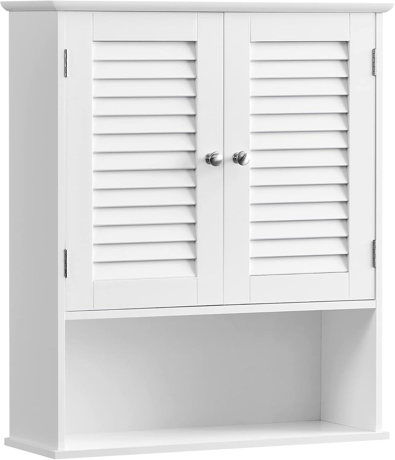Badezimmerschrank mit Lamellentüren, weiss