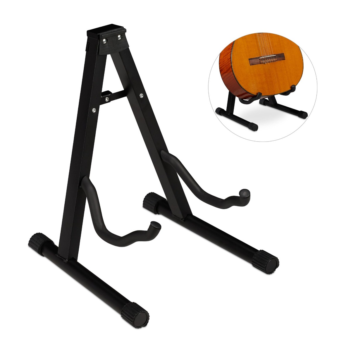 Faltbarer Gitarrenständer Schwarz