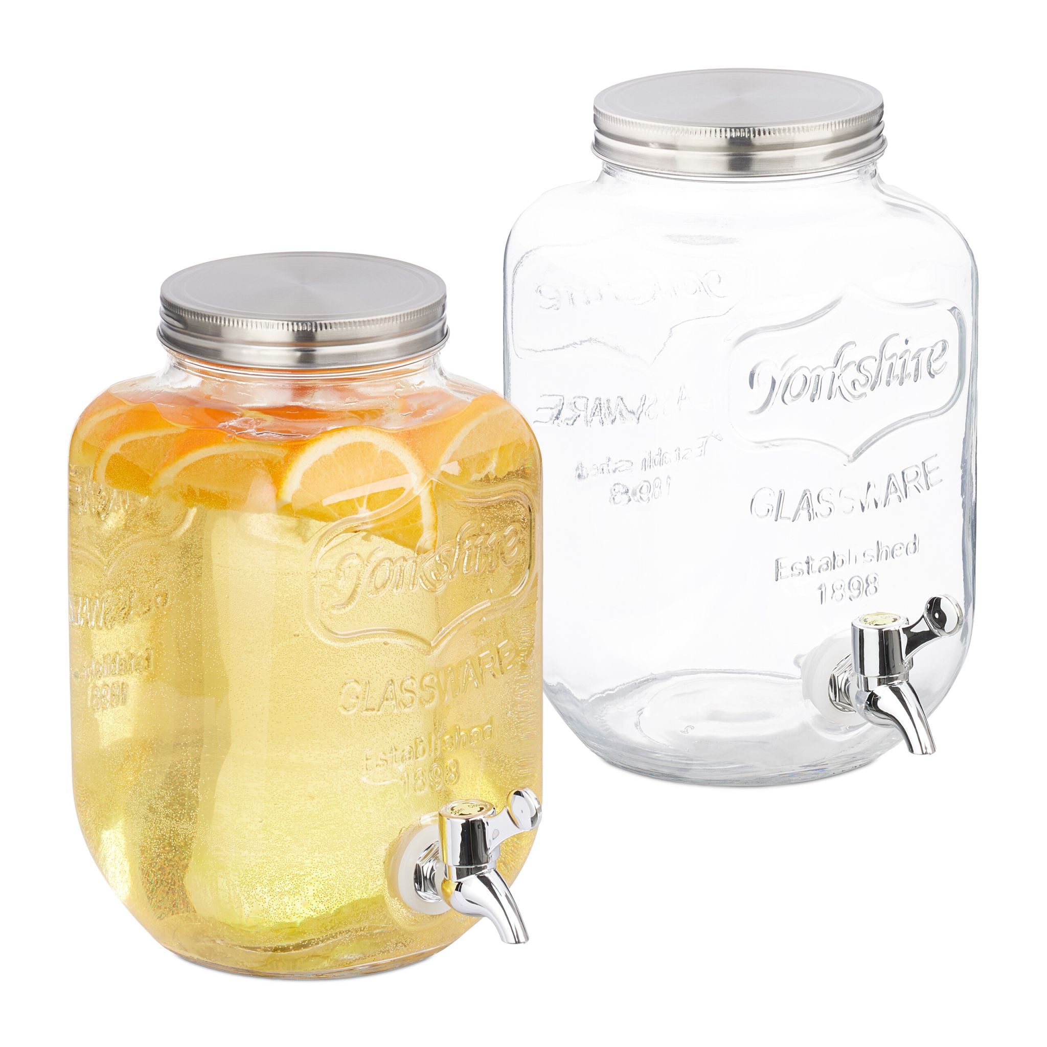 Getränkespender 4L 2er-Set Silber-Transparent