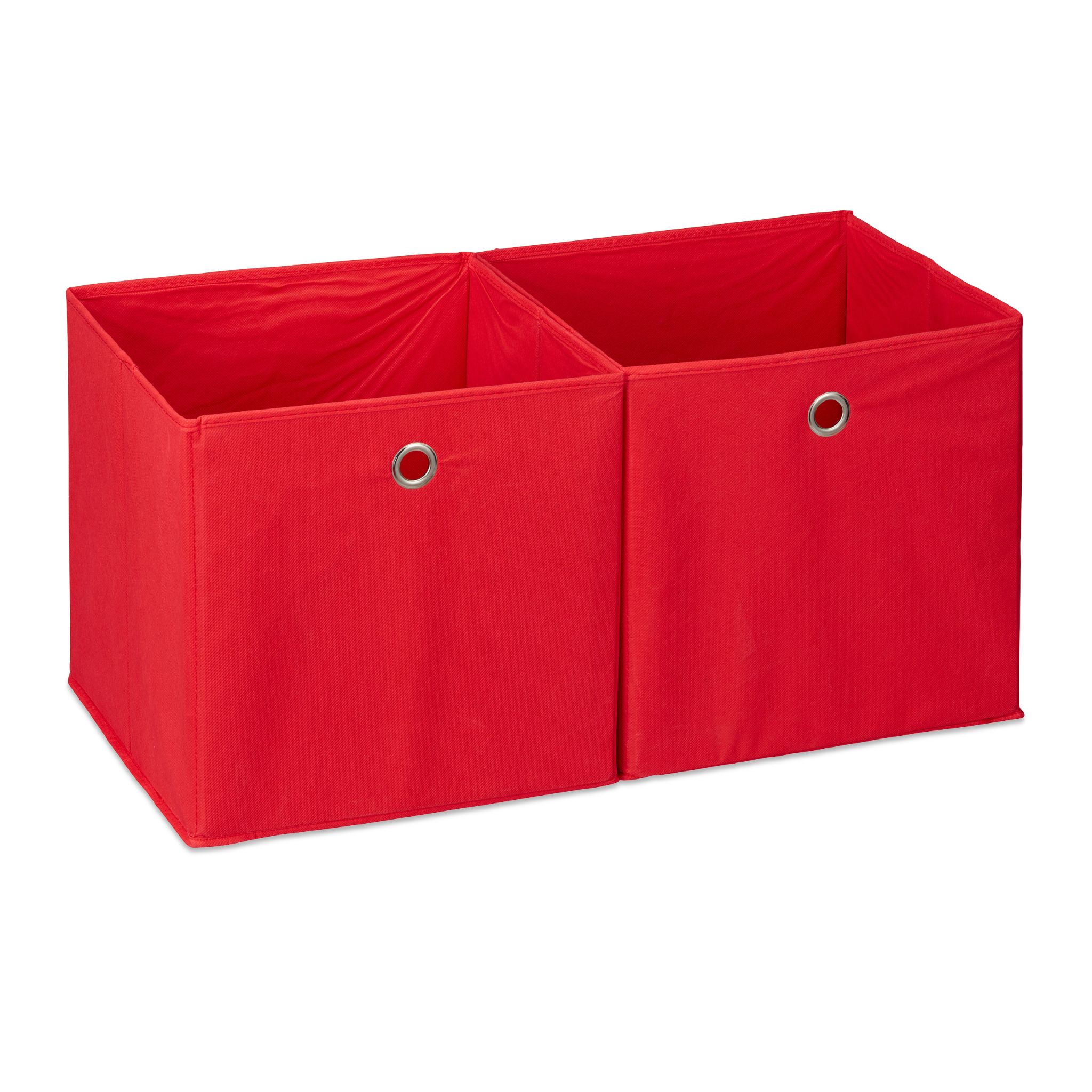 Aufbewahrungsbox Stoff 2er-Set Rot
