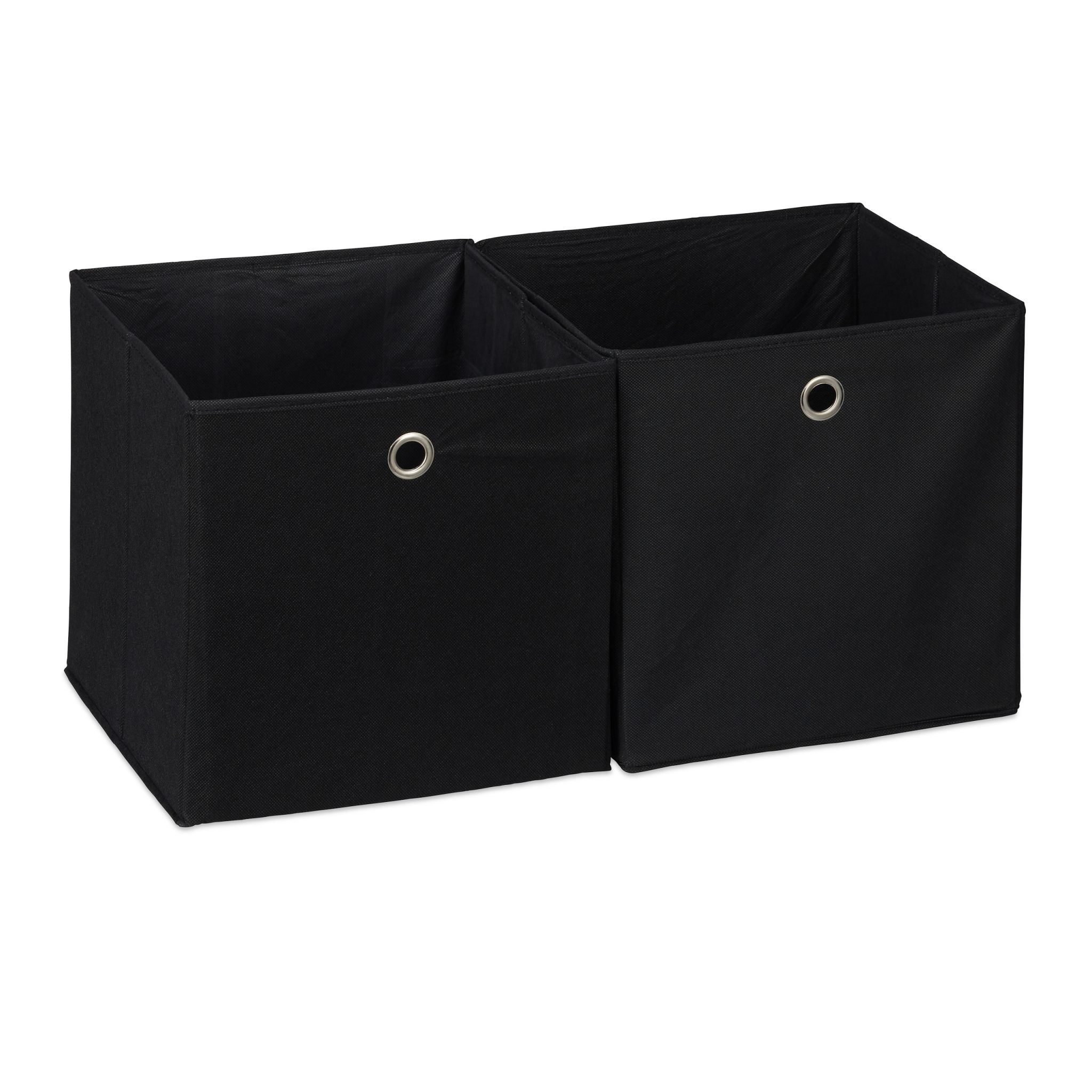 Aufbewahrungsbox Stoff 2er-Set Schwarz