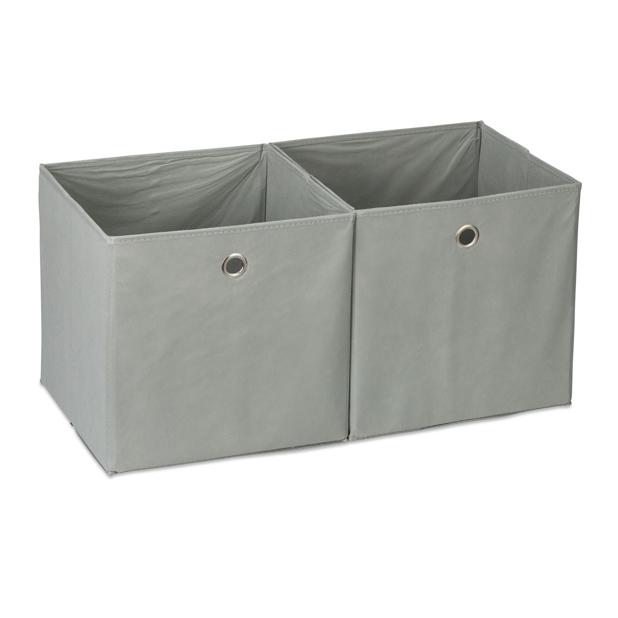 Aufbewahrungsbox Stoff 2er-Set Grau