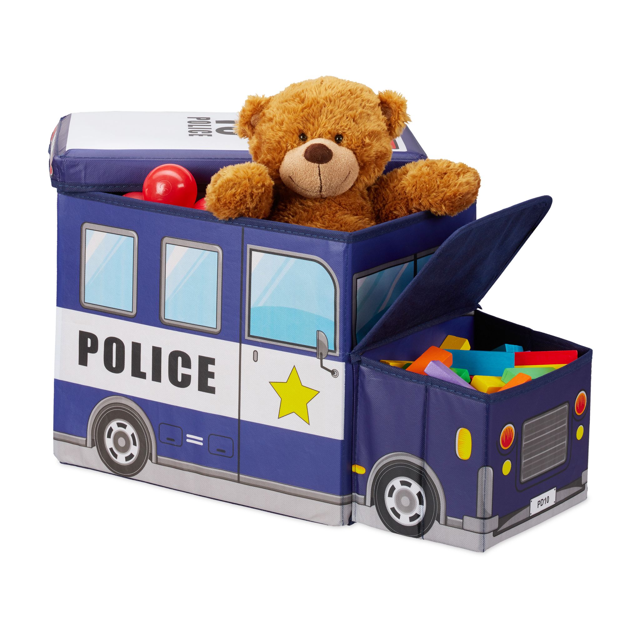 Sitzbox für Kinder Weiss-Dunkelblau