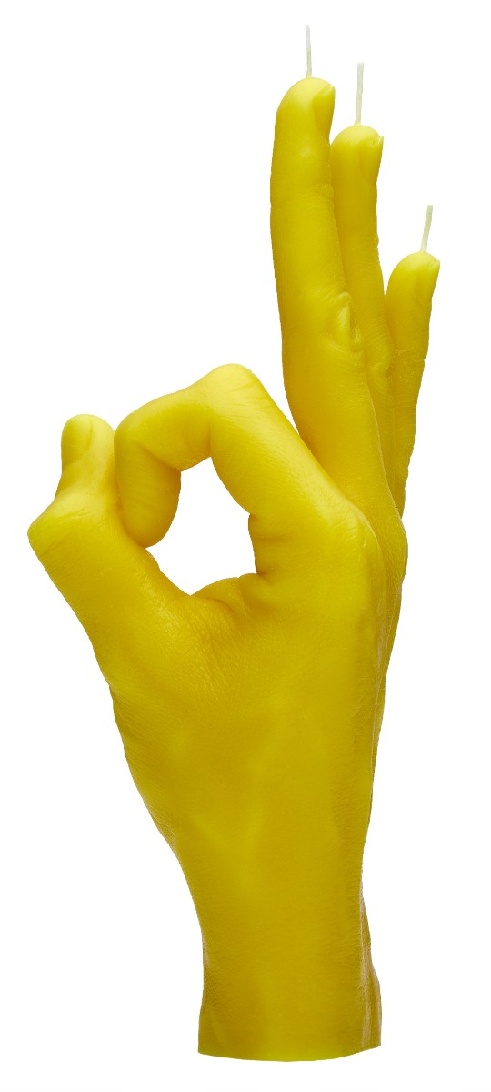 Kerze OK Gelb