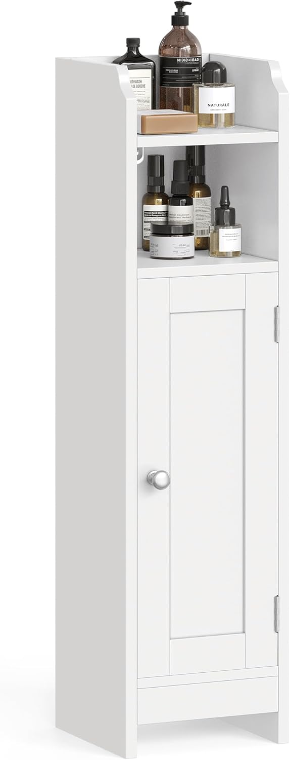 Toilettenschrank Badregal platzsparend verstellbar weiss