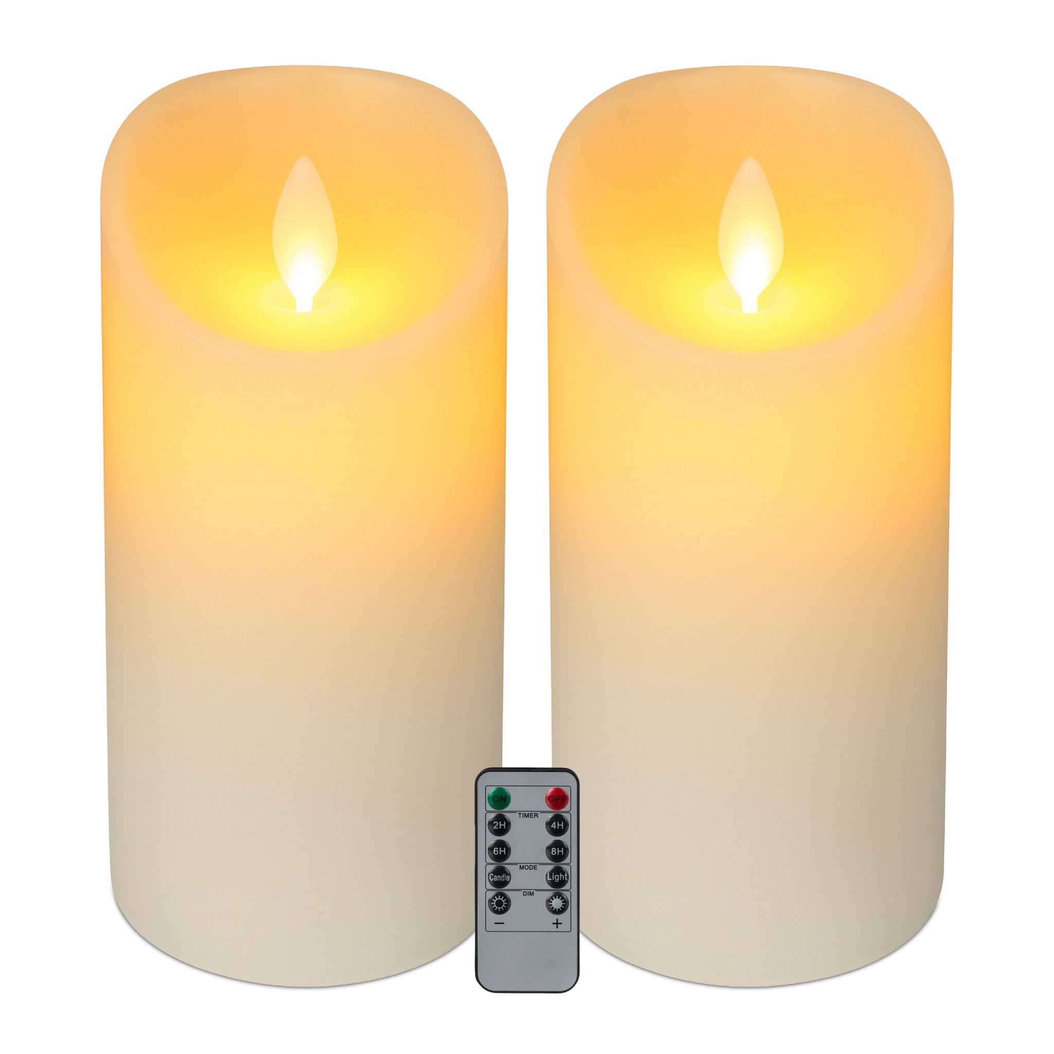 LED Kerzen mit Timer 2er-Set 24,5cm Weiss