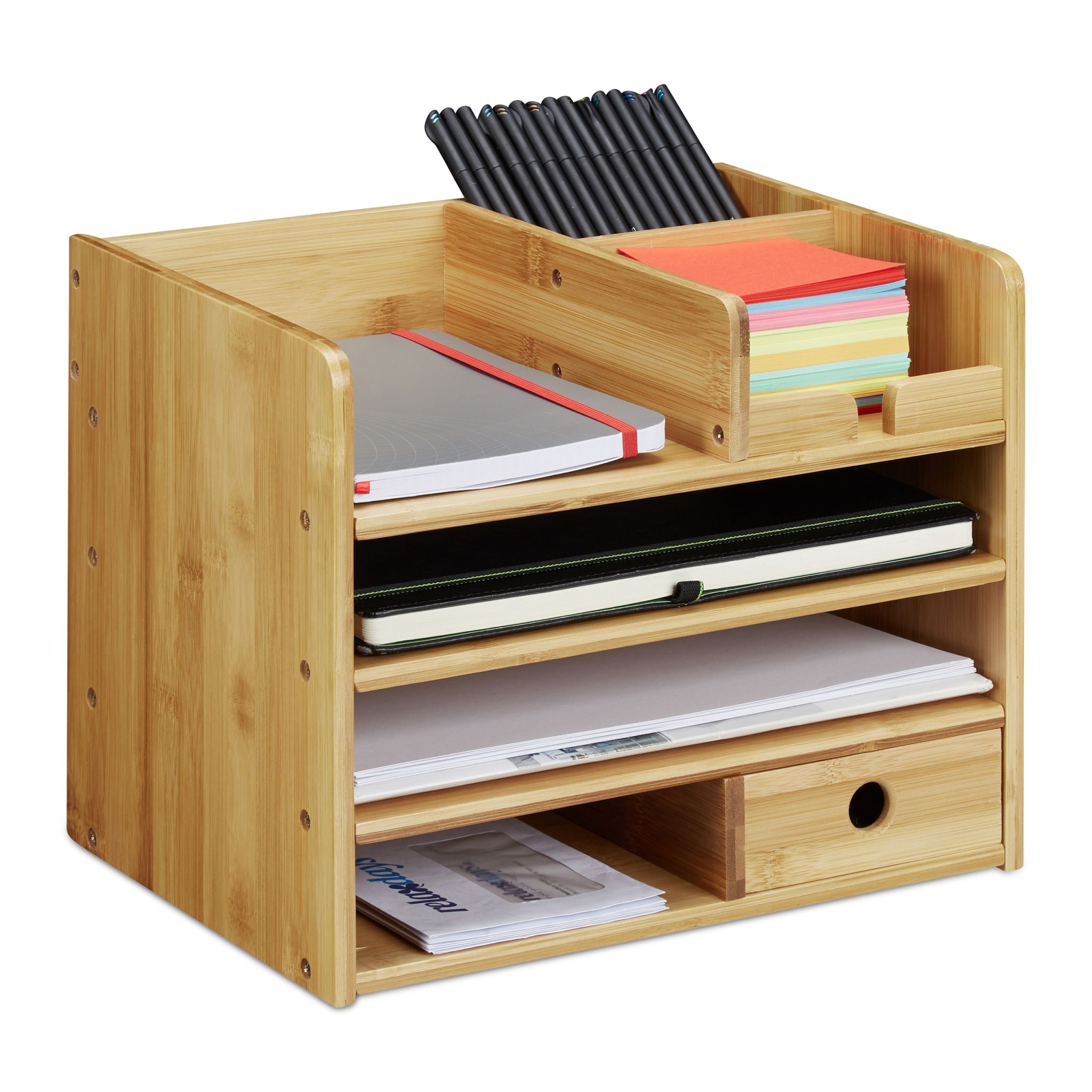 Schreibtisch Organizer Bambus Hellbraun