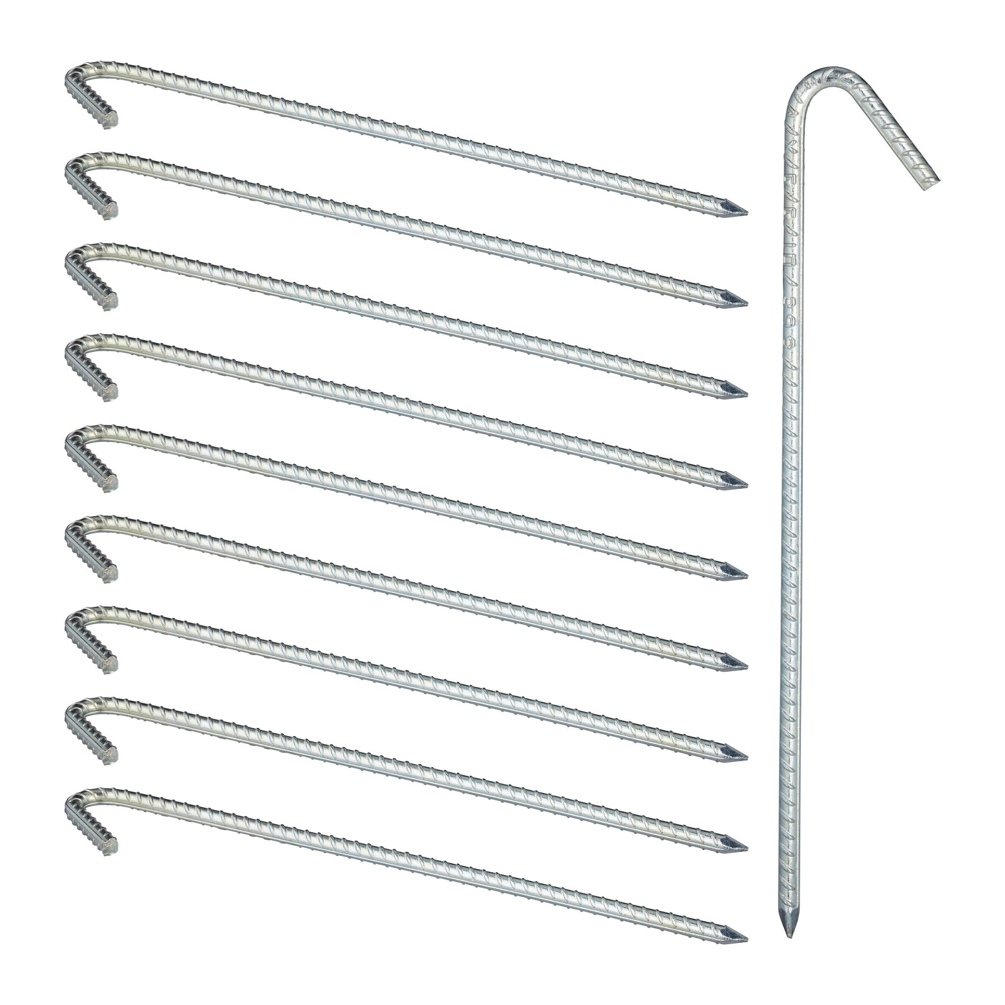 Bodenanker XL 10er-Set Silber