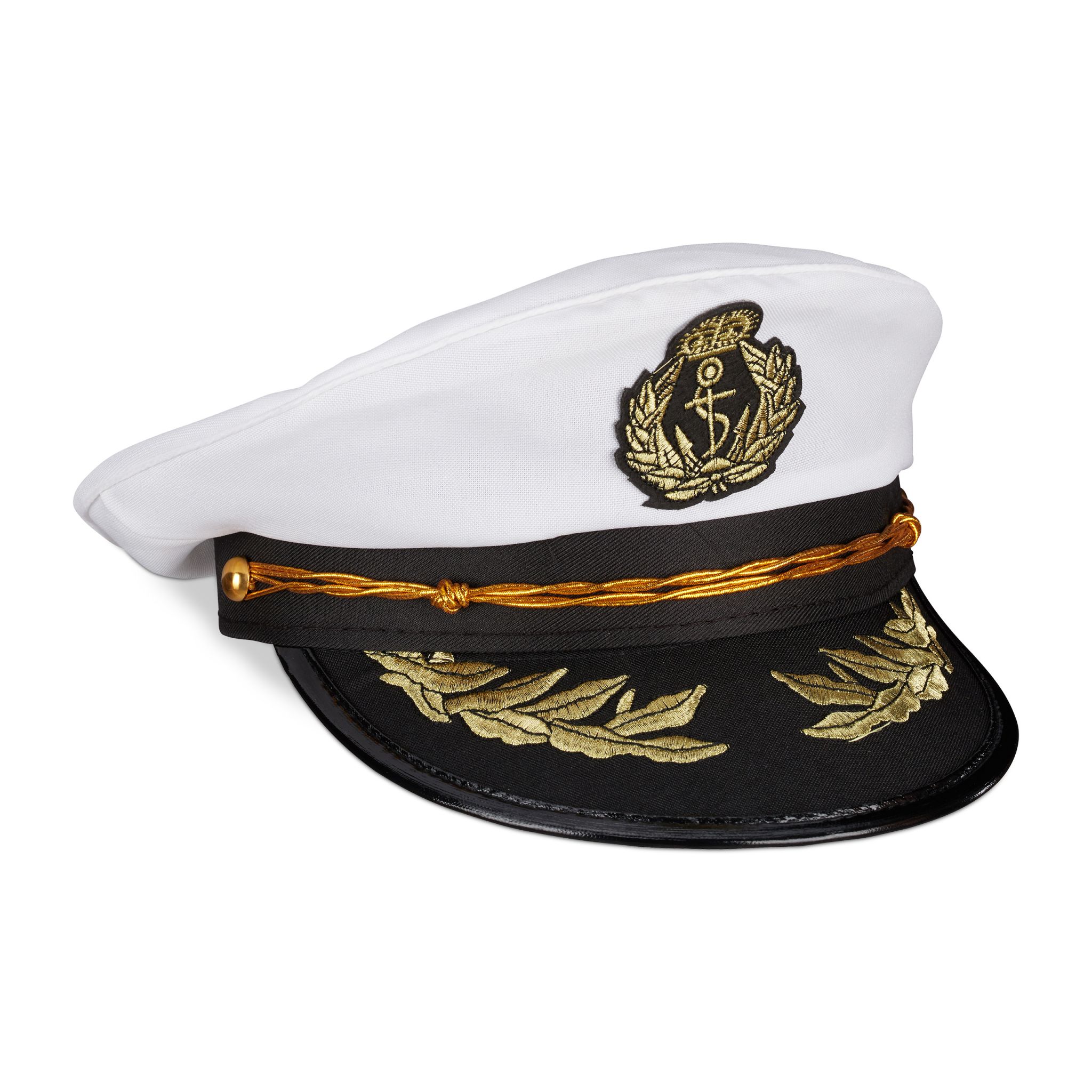 Kapitänsmütze Weiss-Gold-Schwarz