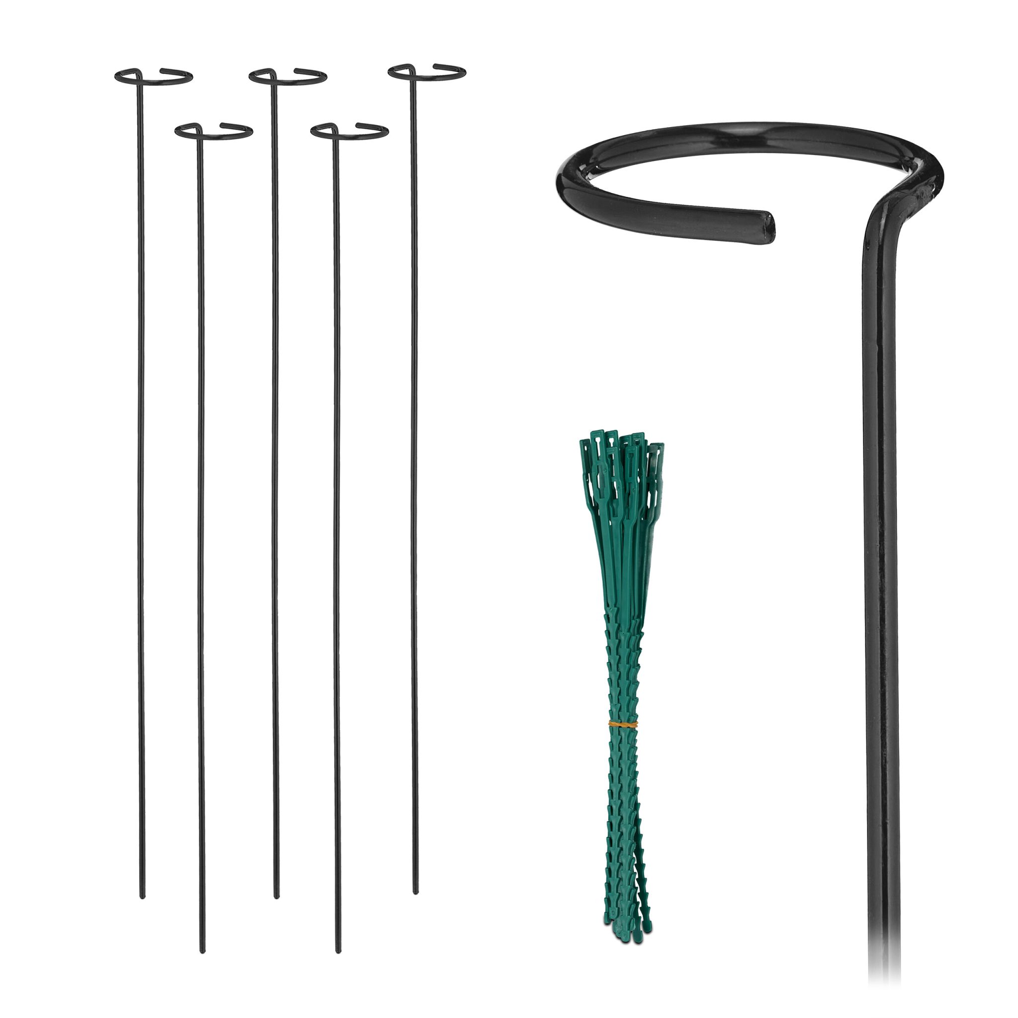 Pflanzstäbe Metall 6er-Set Dunkelgrün-Schwarz