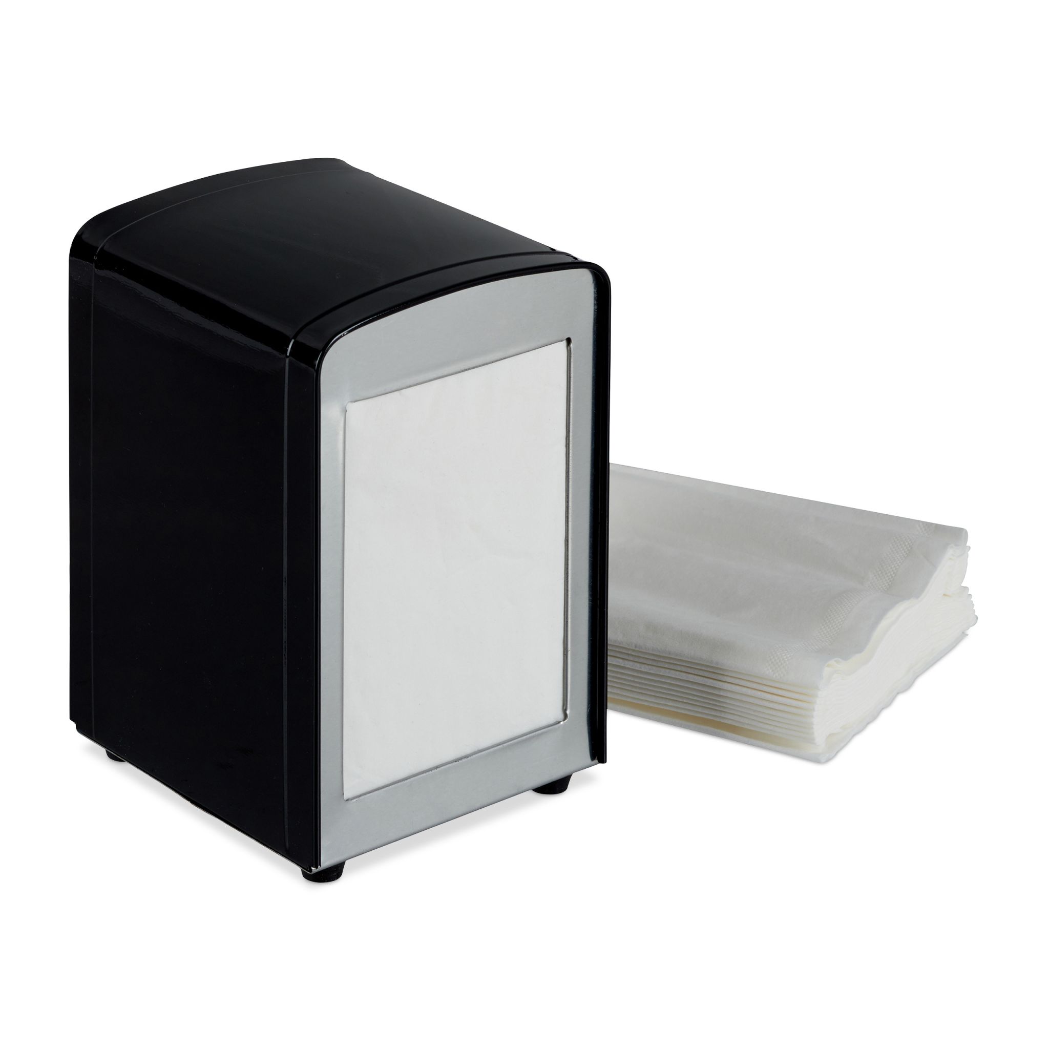 Serviettenspender Retro Schwarz-Silber