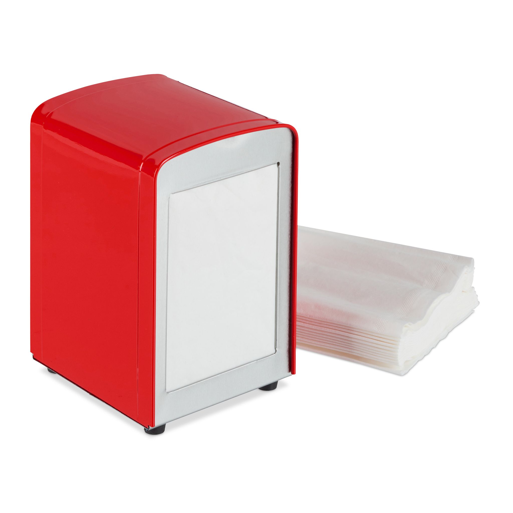 Serviettenspender Retro Rot-Silber