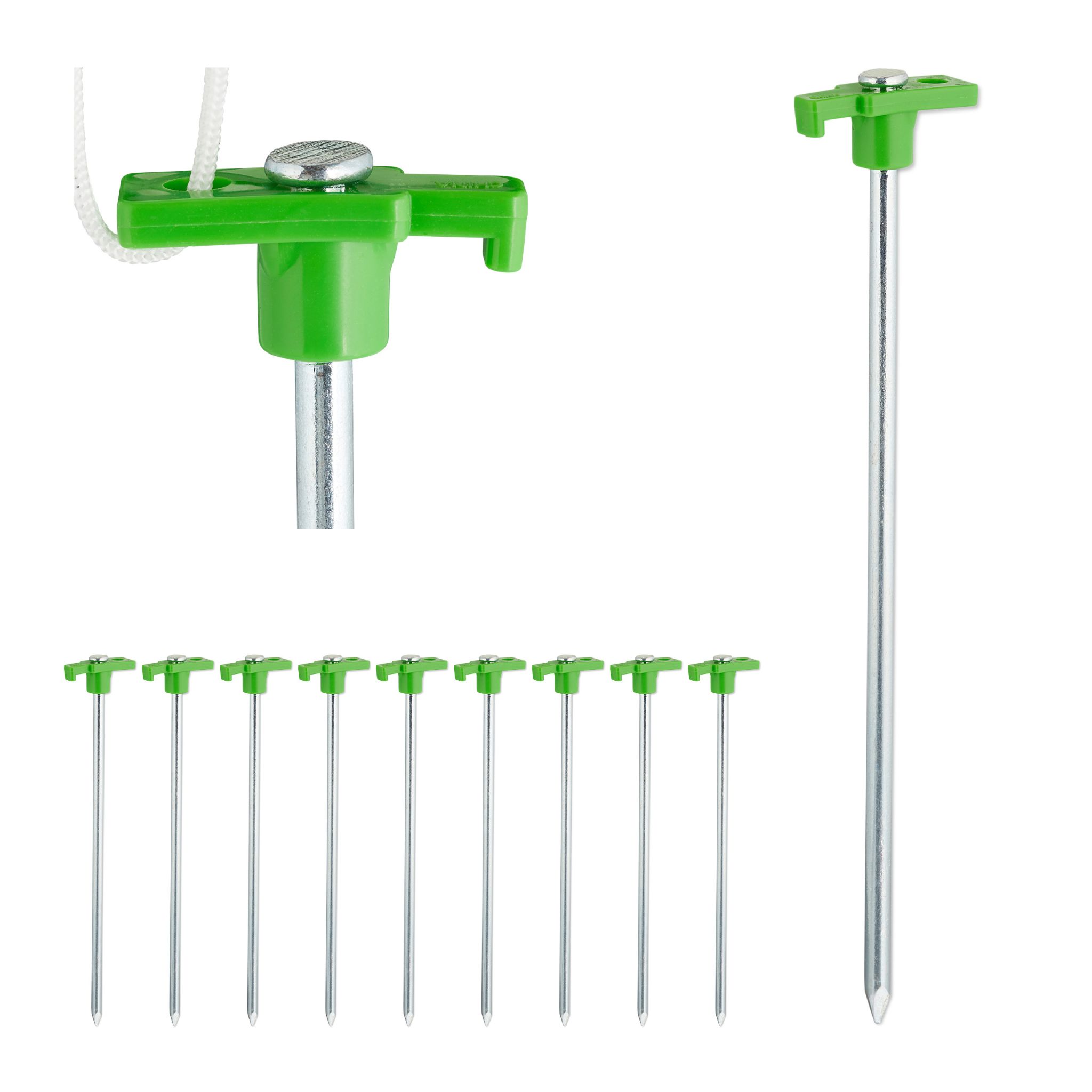 Felsbodenhering 10er-Set Grün-Silber
