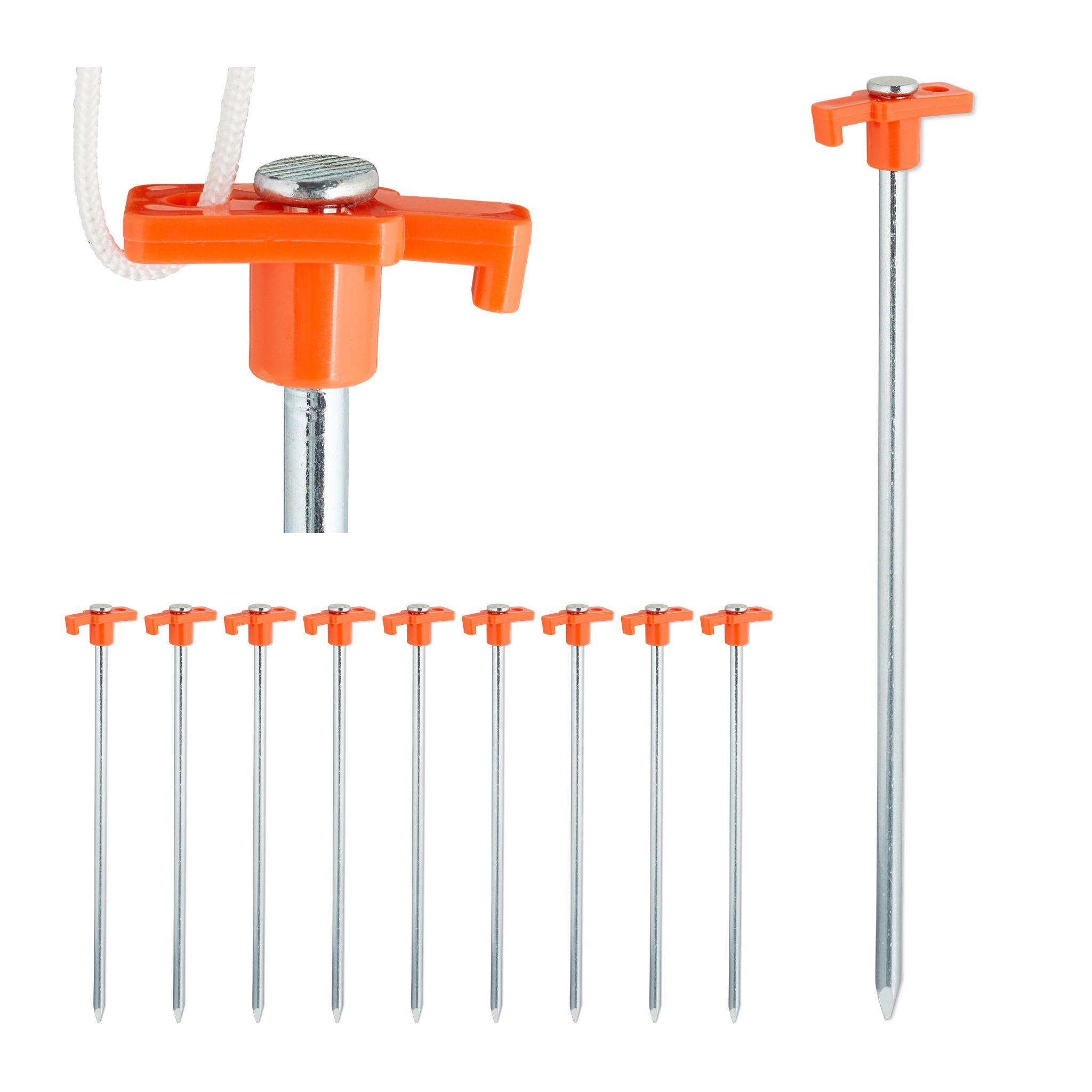 Felsbodenhering 10er-Set Orange-Silber
