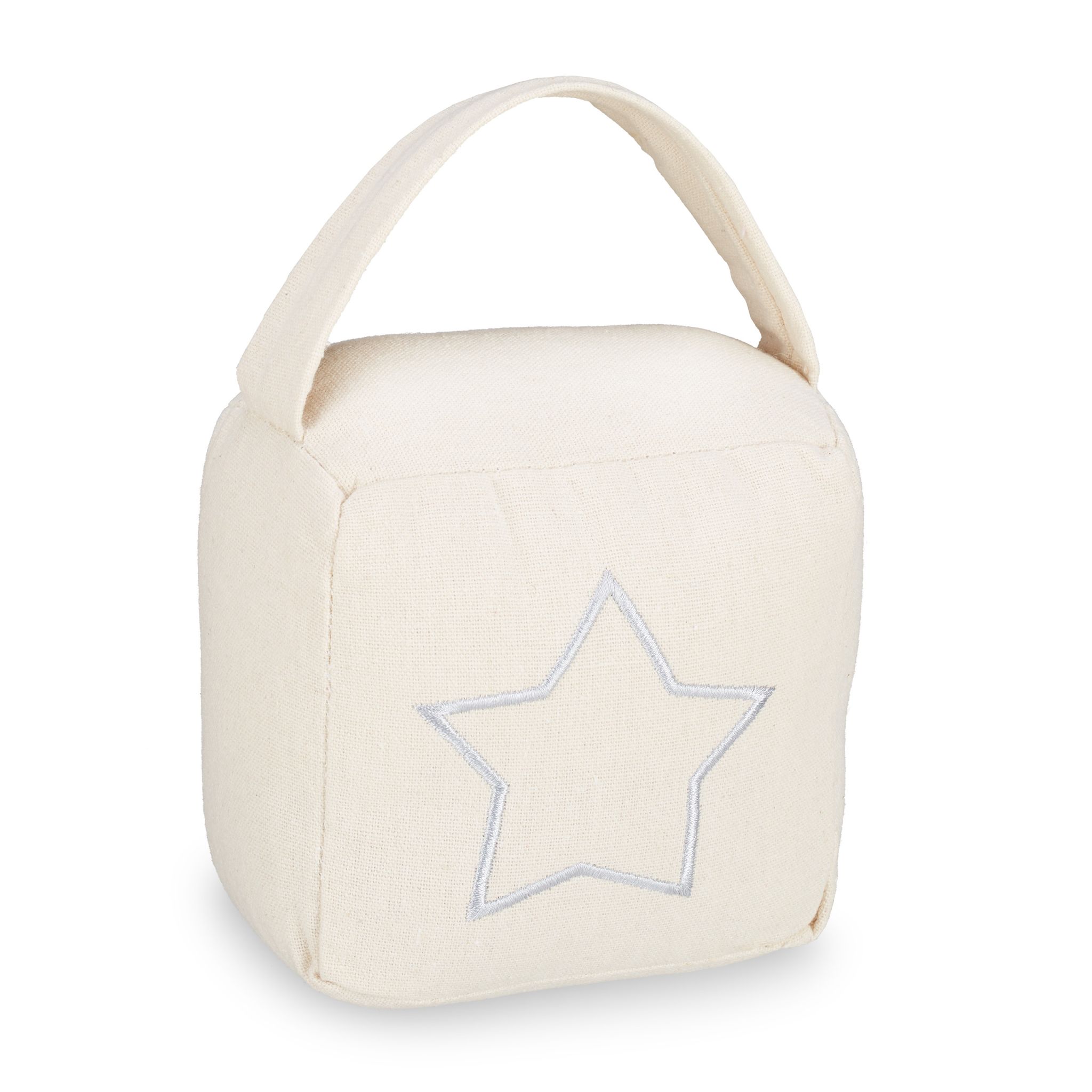Türstopper Sack Stern Weiss-Creme