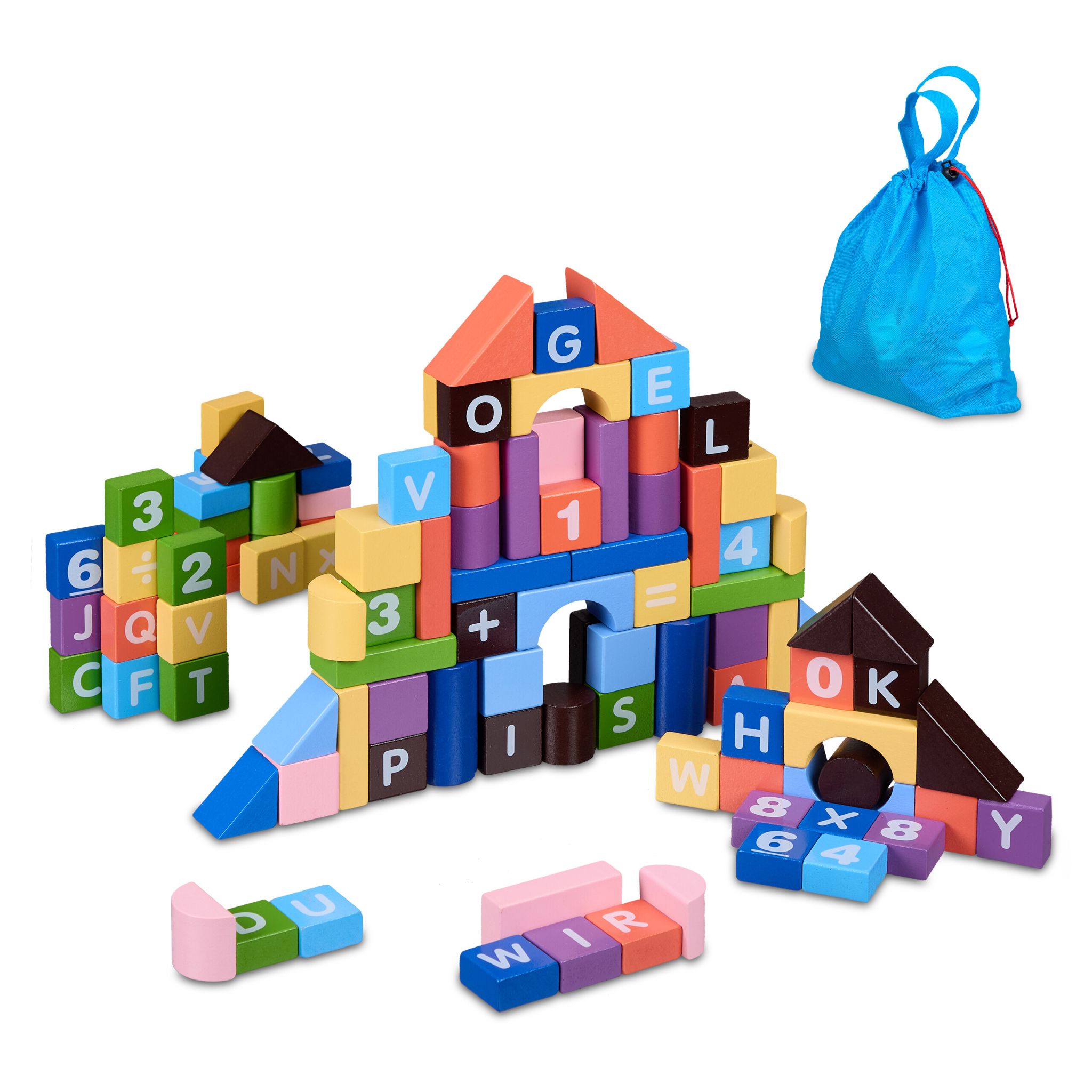 Bausteine Set Blau-Gelb-Lila