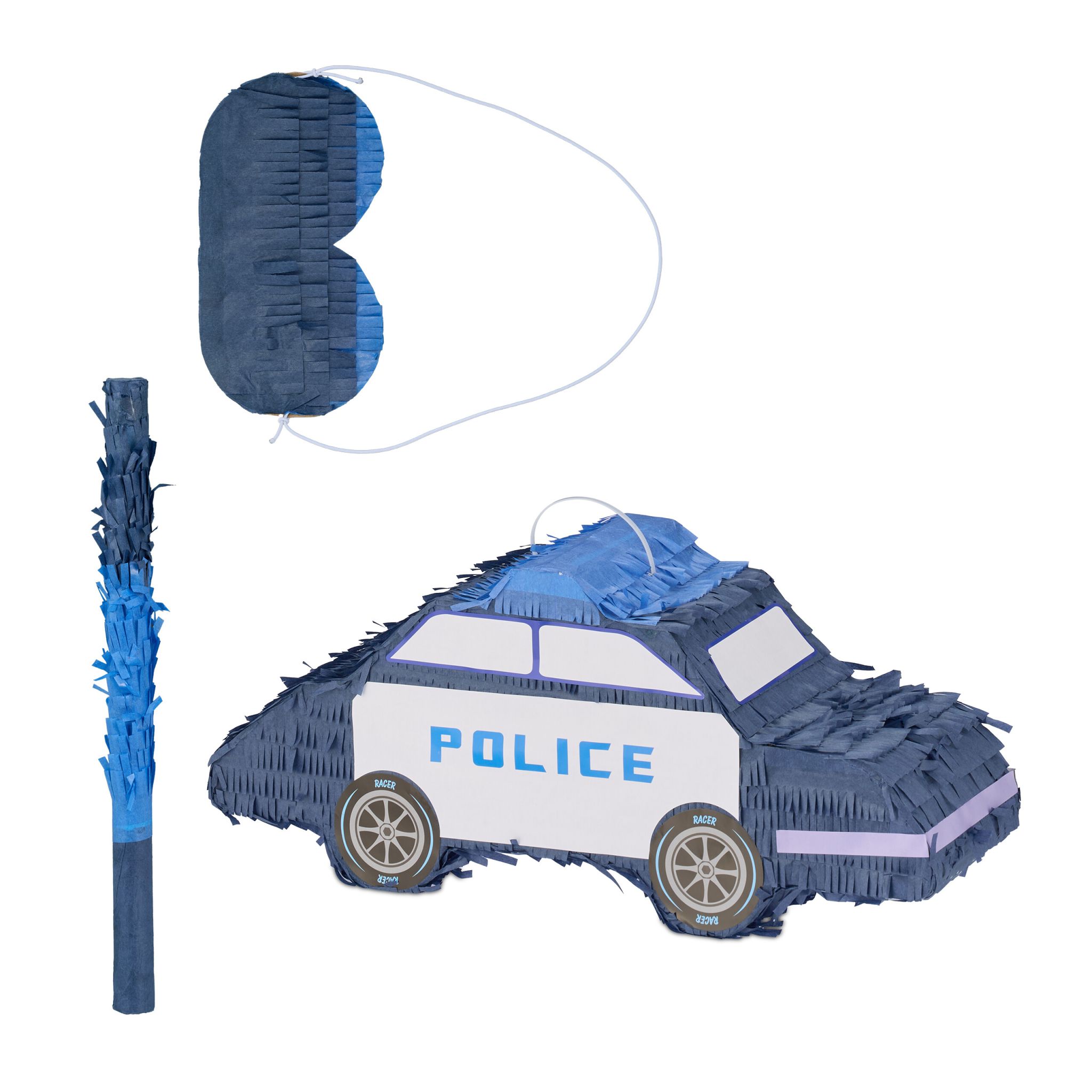 Pinata Polizei Weiss-Blau-Dunkelblau