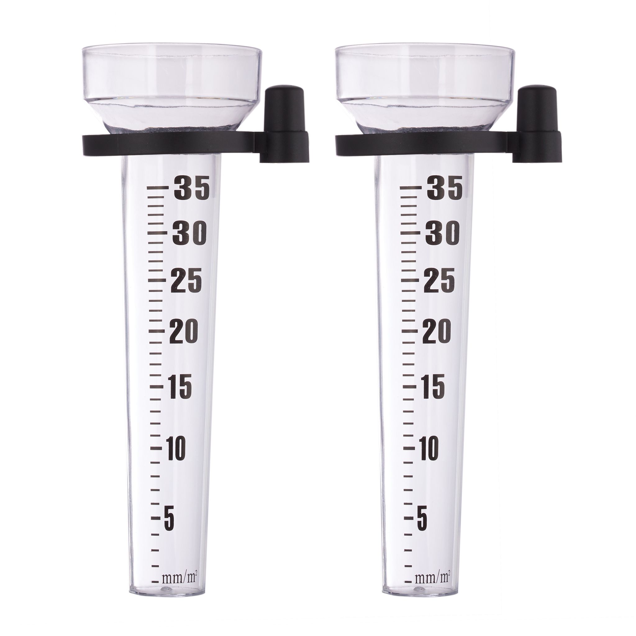 Regenmesser 2er-Set Schwarz-Transparent
