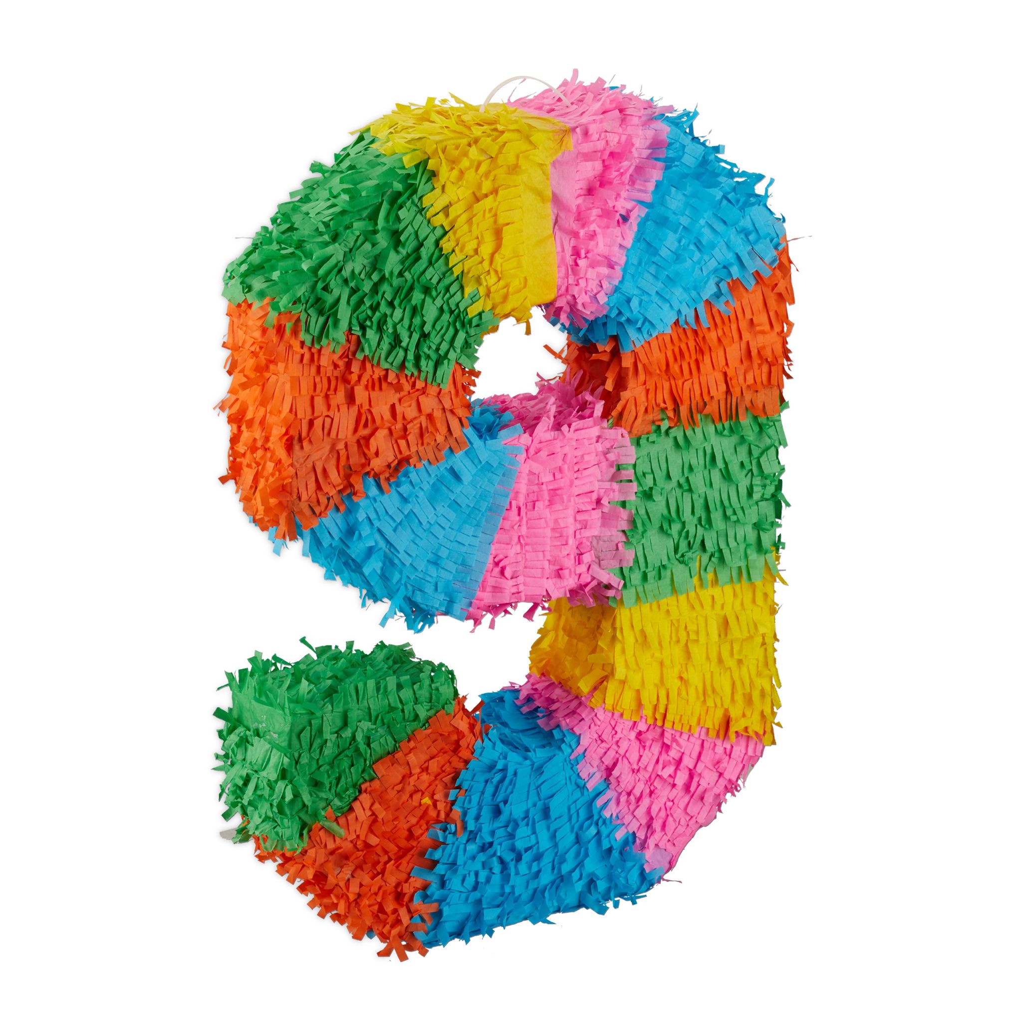 Pinata Geburtstag Zahl Gelb-Grün-Rosa