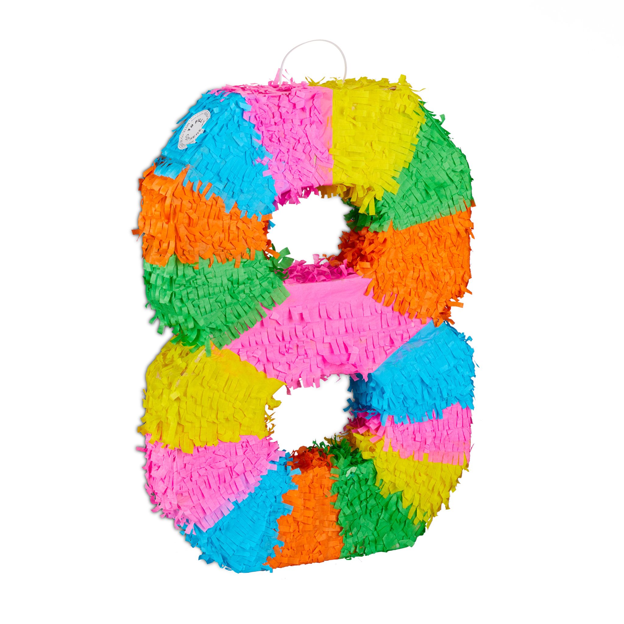 Pinata Geburtstag Zahl Grün-Orange-Rosa