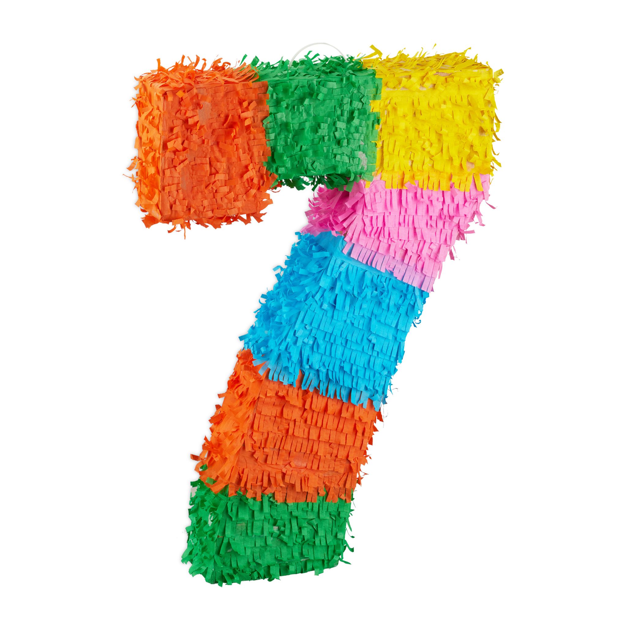 Pinata Geburtstag Zahl Gelb-Hellblau-Rosa