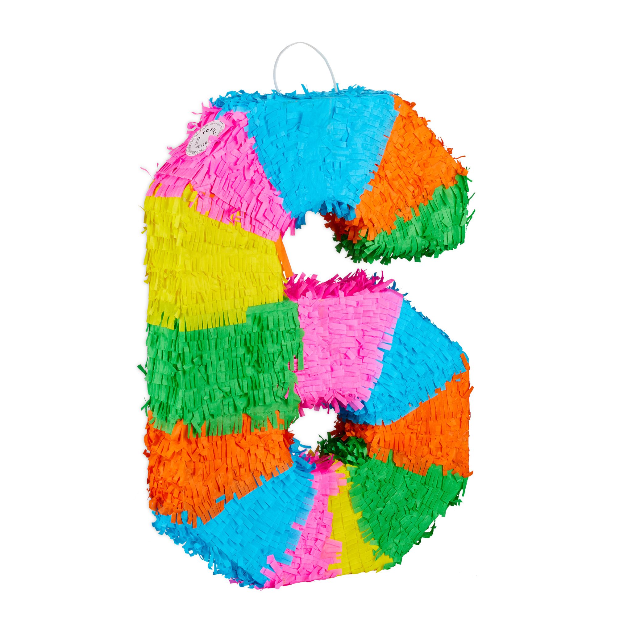 Pinata Geburtstag Zahl Hellblau-Orange-Rosa