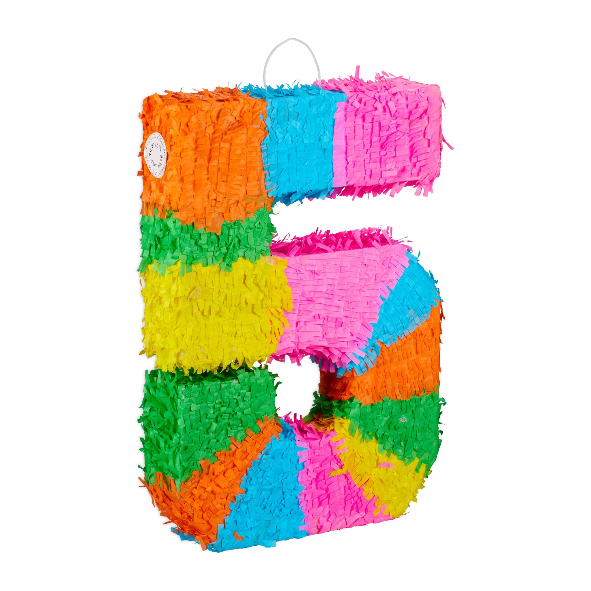 Pinata Geburtstag Zahl Grün-Orange-Rosa